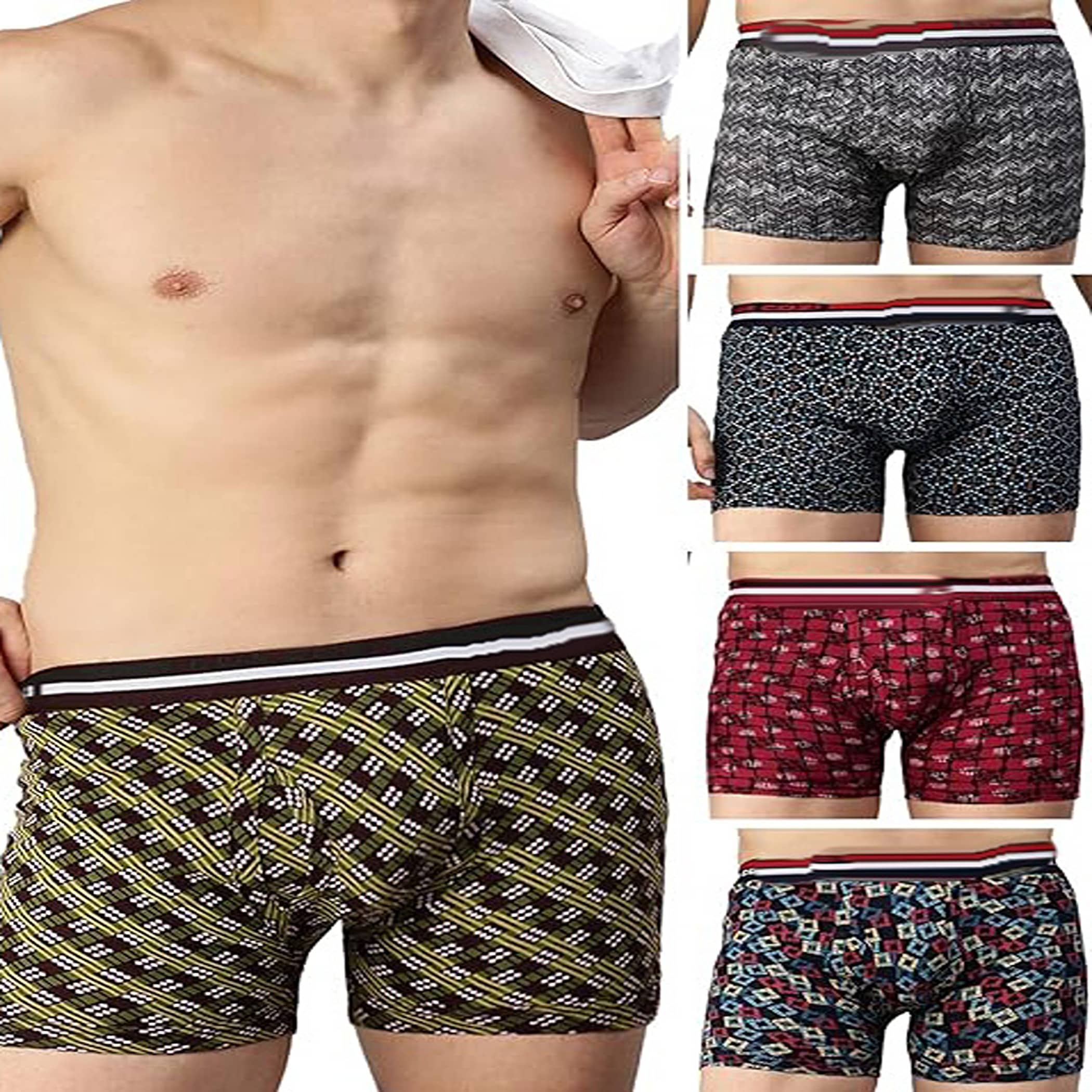 Cavenders Pack of 5 Nylon Trunks For Men's ( Multicolor )