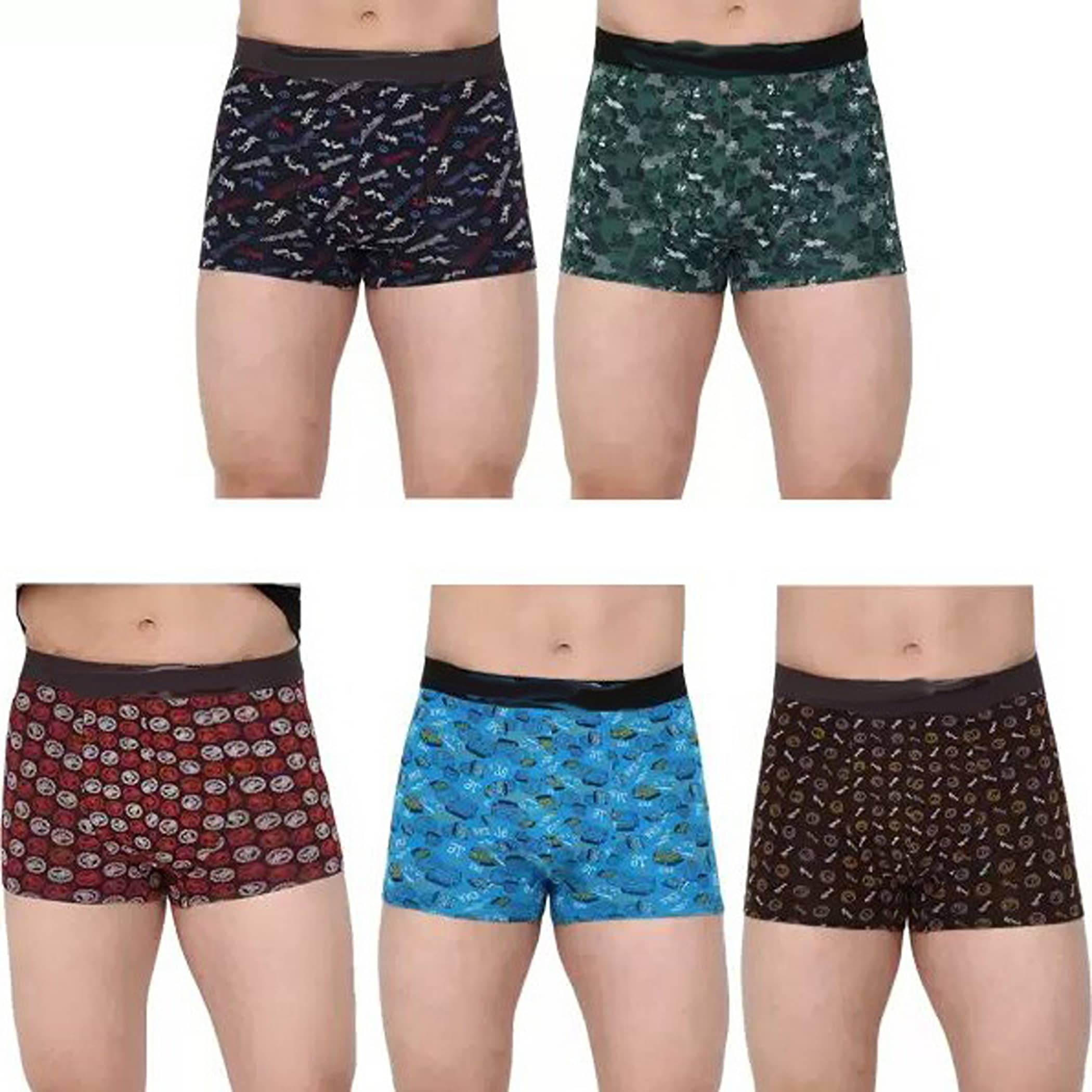 Cavenders Pack of 5 Nylon Trunks For Men's ( Multicolor )