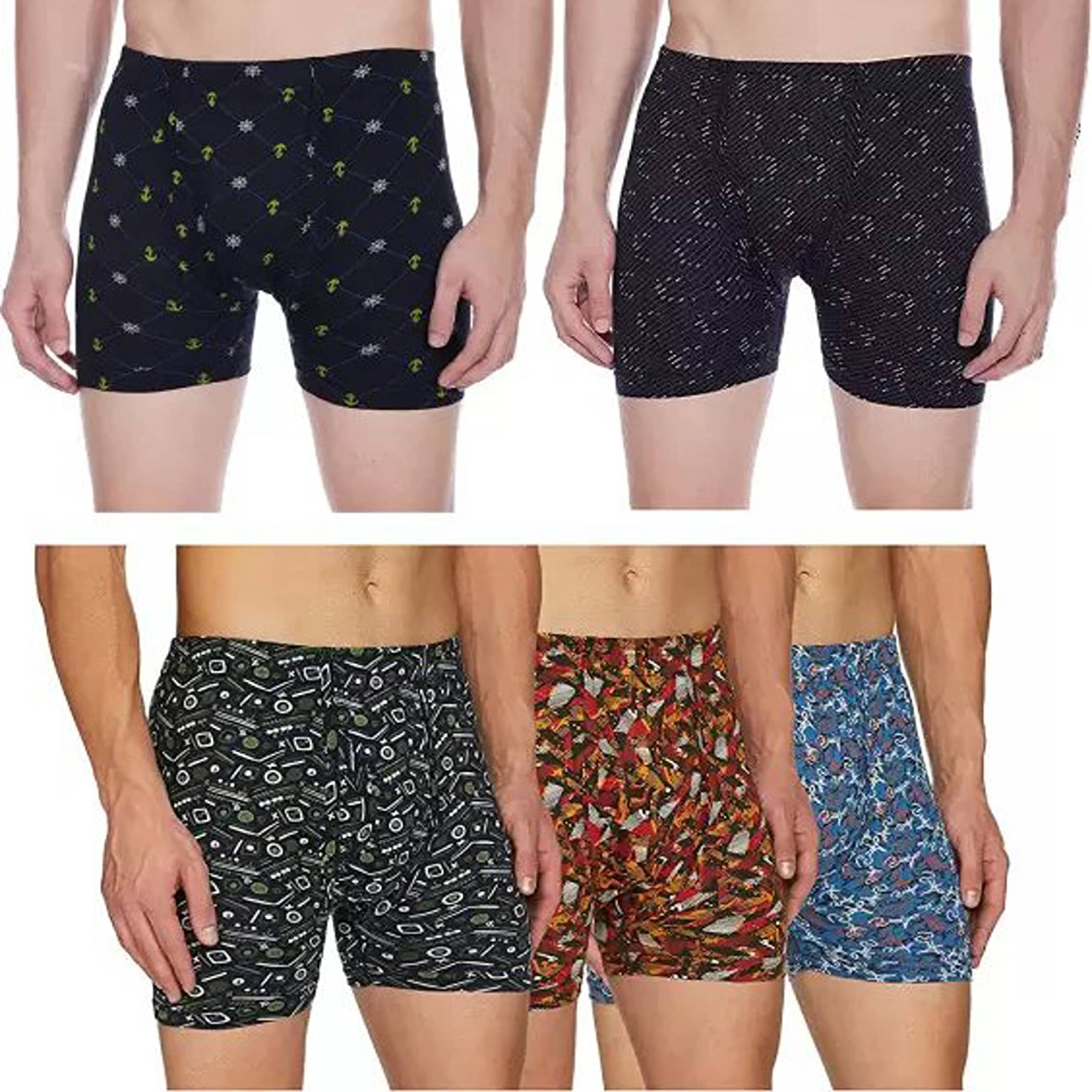 Cavenders Pack of 5 Nylon Trunks For Men's ( Multicolor )