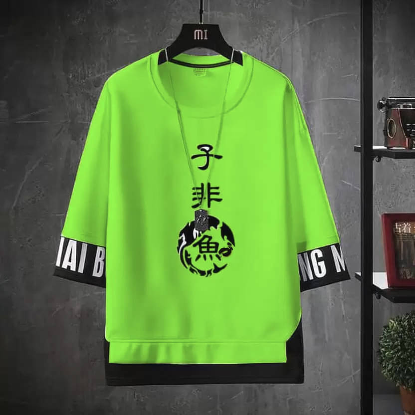 ELBATROSS Polyester Regular Fit Printed Half Sleeves Men's Round T-Shirt - Light Green ( Pack of 1 )     			ELBATROSS Polyester Regular Fit Printed Half Sleeves Men's Round T-Shirt - Light Green ( Pack of 1 )