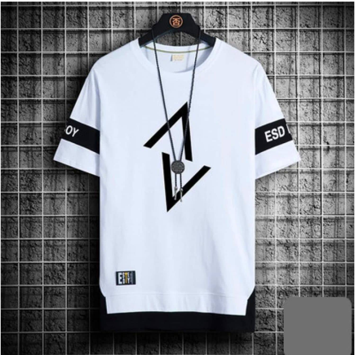 ELBATROSS Polyester Regular Fit Printed Half Sleeves Men's Round T-Shirt - White ( Pack of 1 )