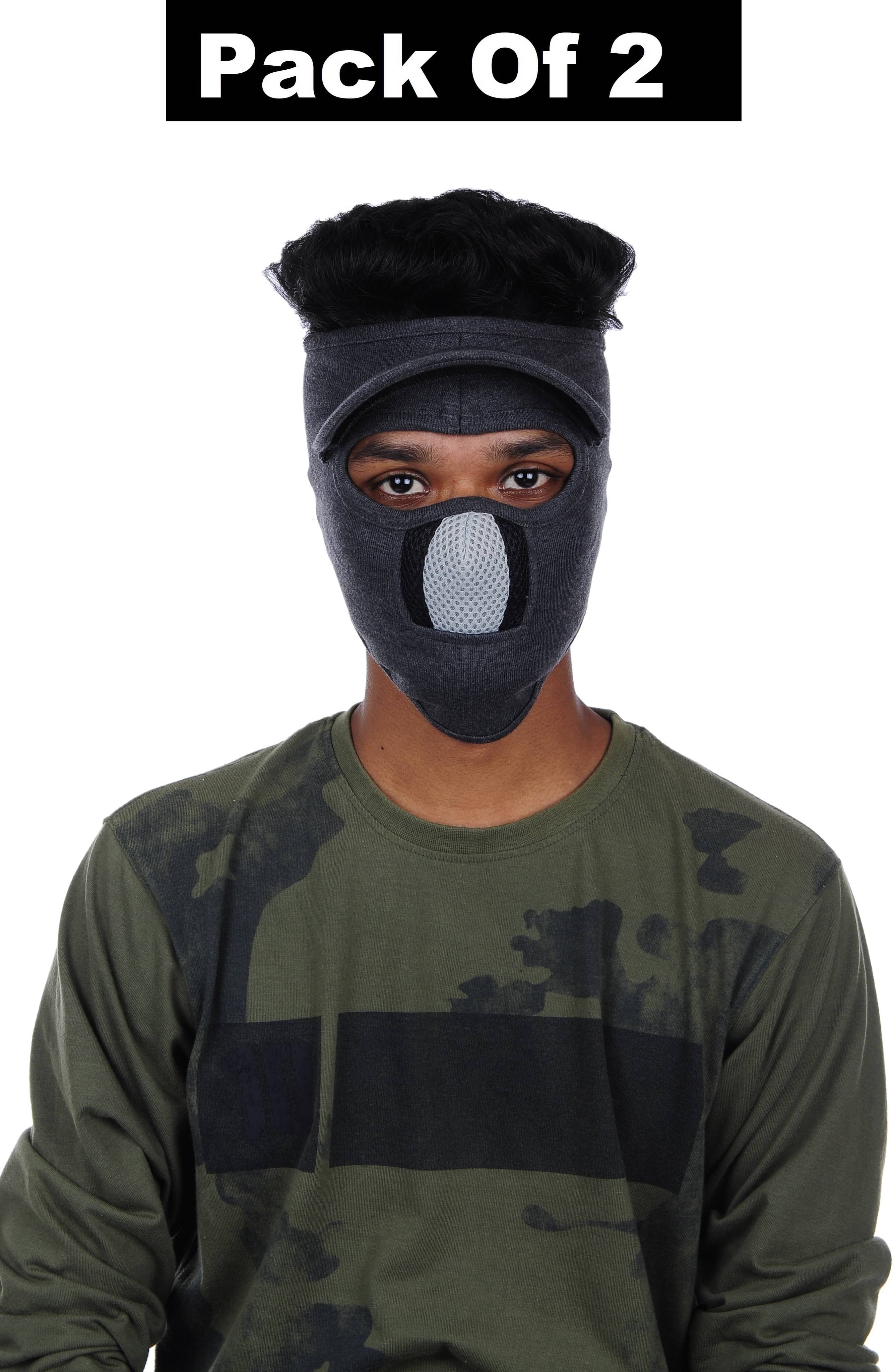     			Im unique Gray Solid Cotton Face Cover