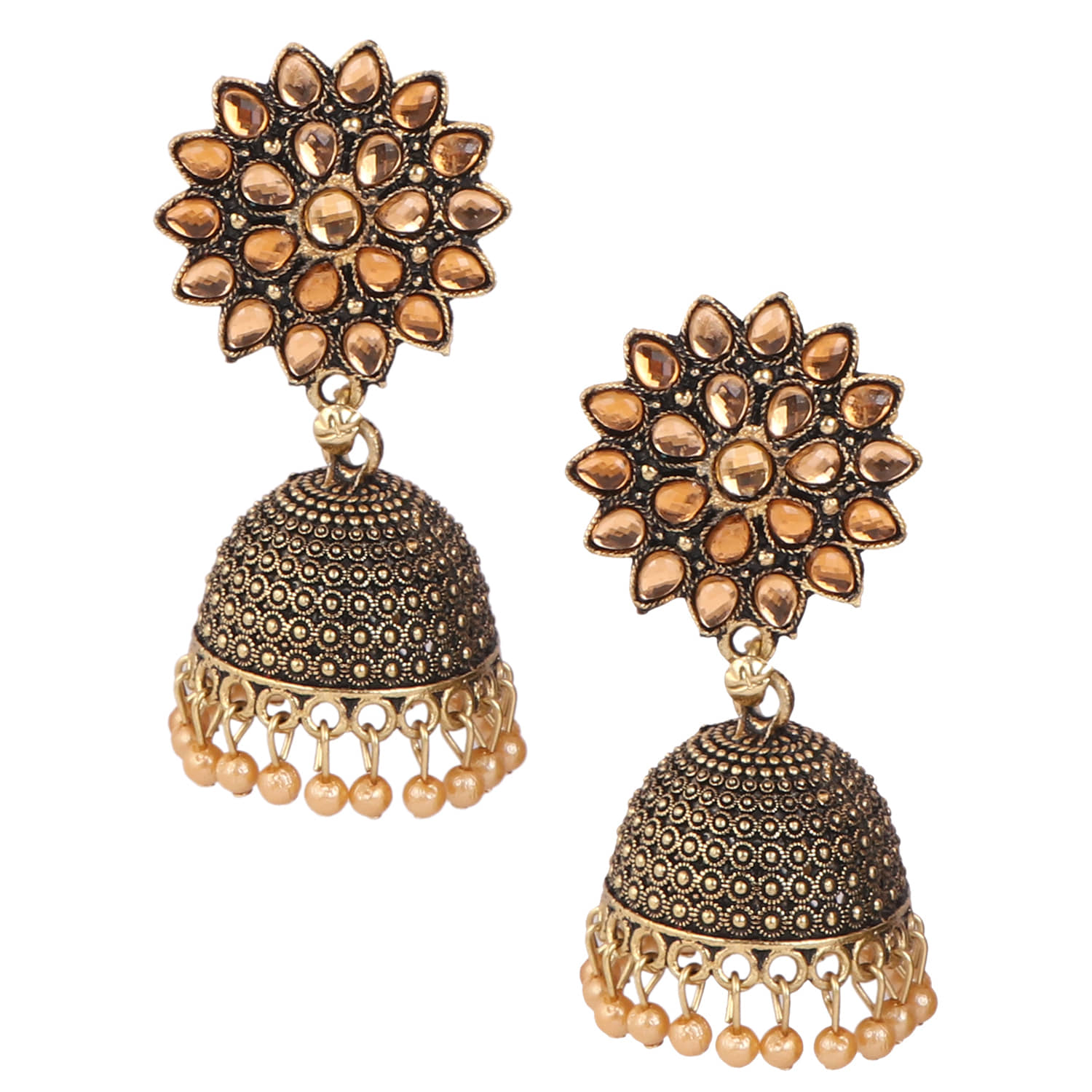 Keviv Gold Jhumki Earrings ( Pack of 1 ) - Earrings | Buy online on ZillyBuy
