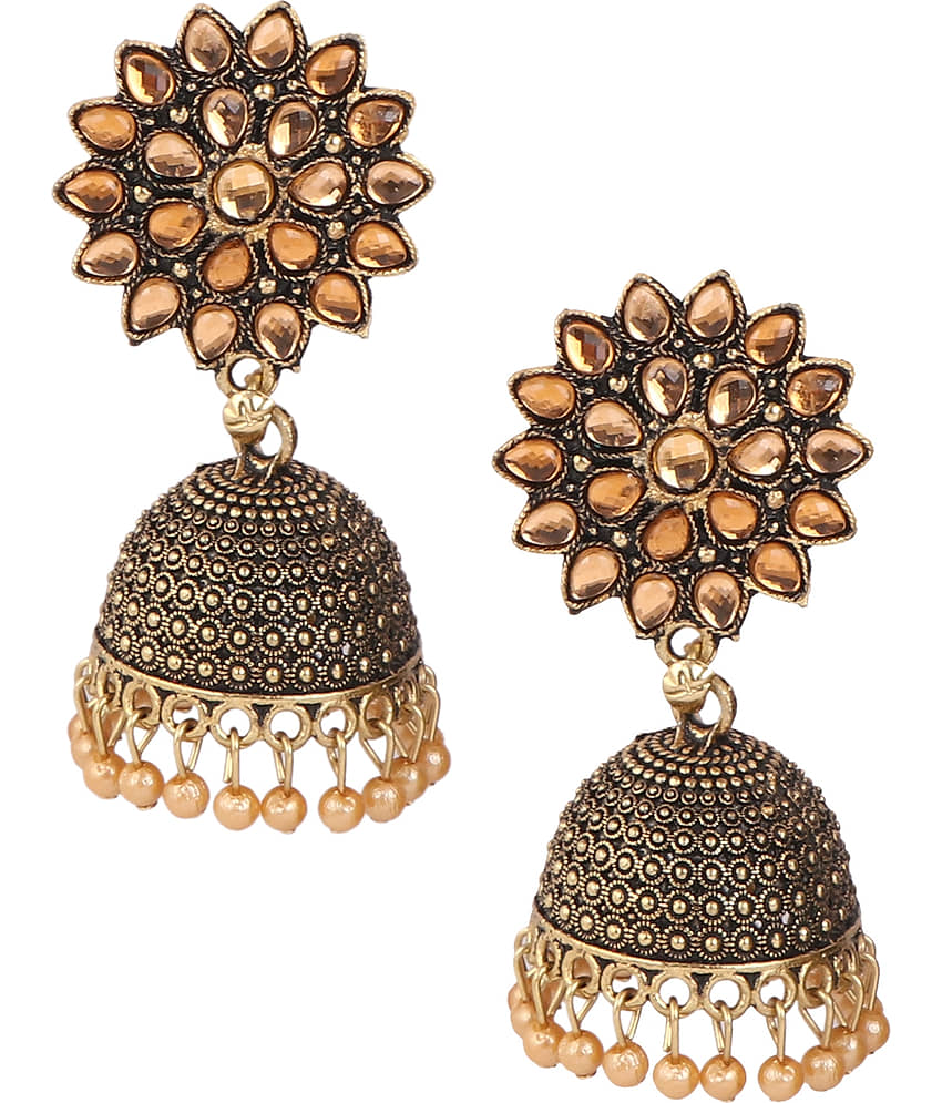Keviv Gold Jhumki Earrings ( Pack of 1 ) - Earrings | Buy online on ZillyBuy
