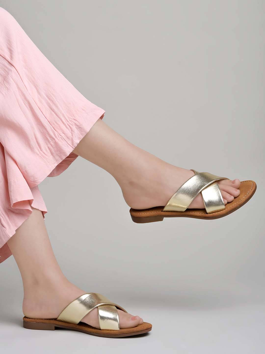     			Stylestry Gold Women's Flats