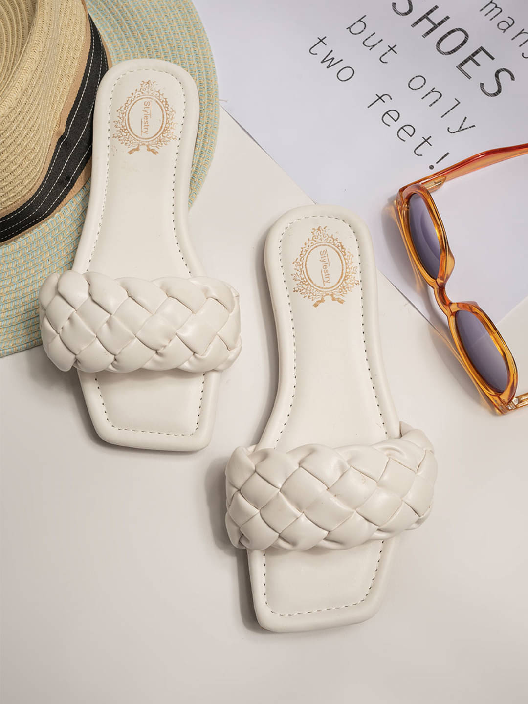     			Stylestry White Women's Flats