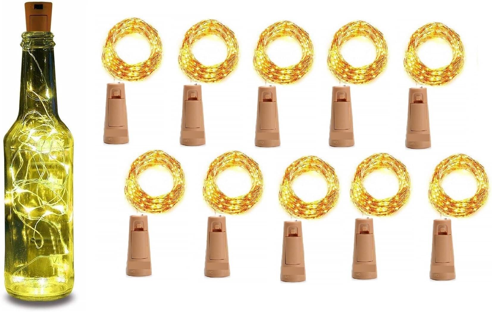     			ZESTRUM Gold 3M Cork light ( Pack of 10 )