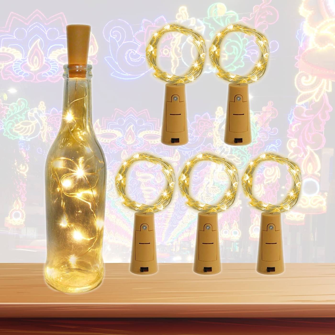     			ZESTRUM Gold 3M Cork light ( Pack of 5 )