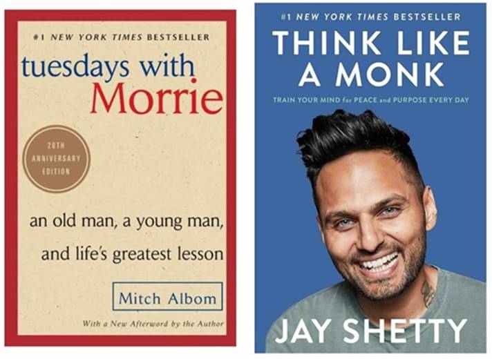     			2 Book Set- Tuesday with morrie, Think like a monk