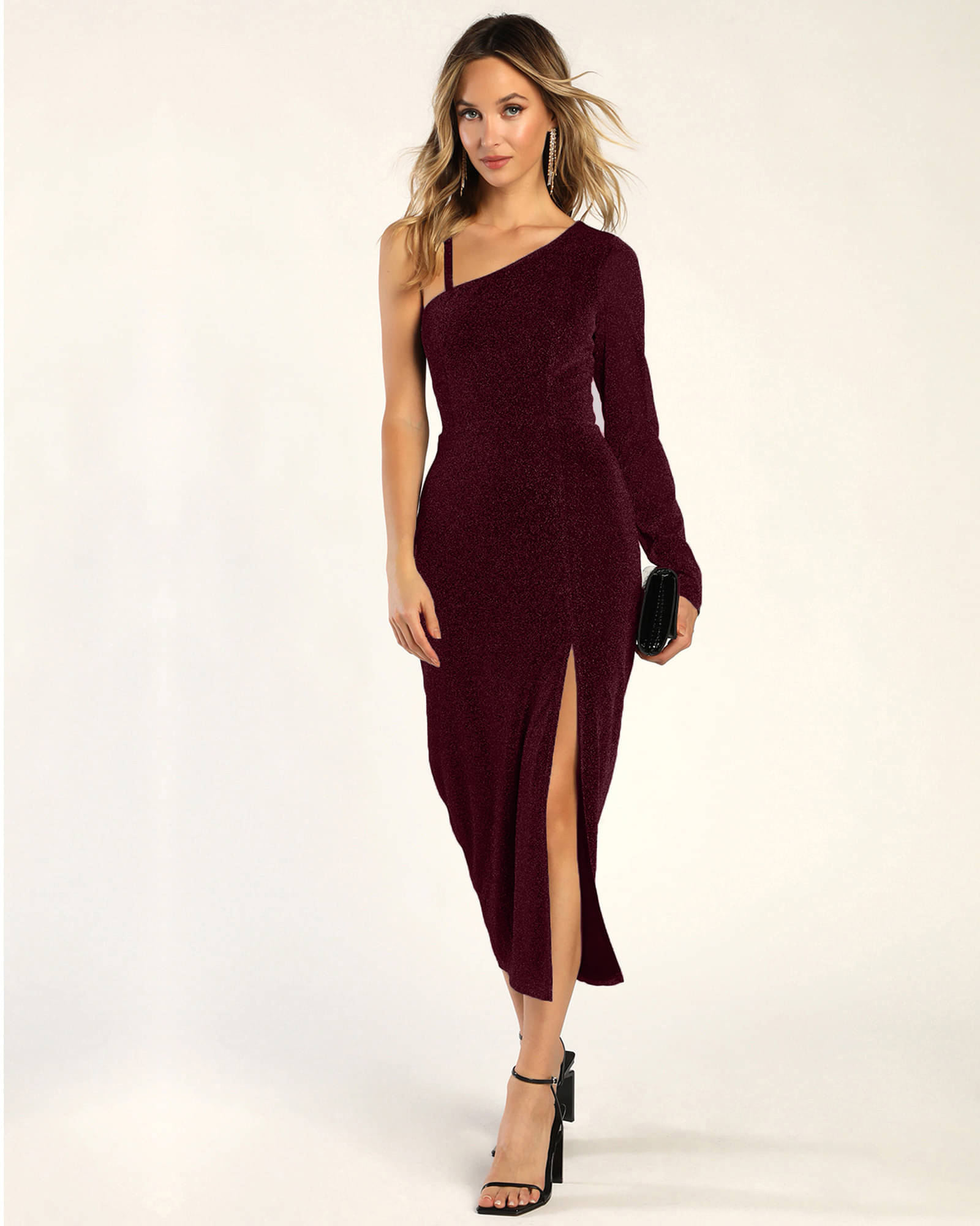     			Addyvero Women Polyester Embellished Side Slit Dress ( Beige )
