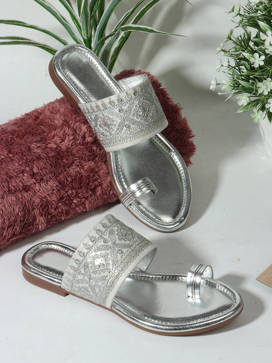 Aroom Silver Women's Flats Aroom Silver Women's Flats