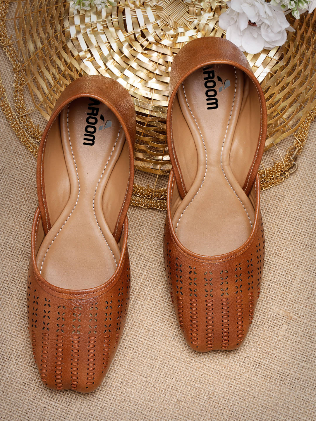 Aroom Tan Women's Ethnic Ballerinas Aroom Tan Women's Ethnic Ballerinas