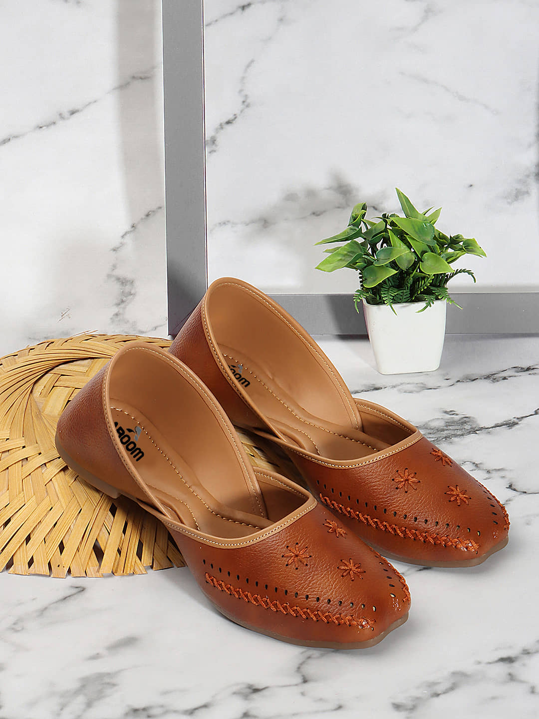 Aroom Brown Women's Ethnic Ballerinas - Casual Shoes | Buy online on ZillyBuy