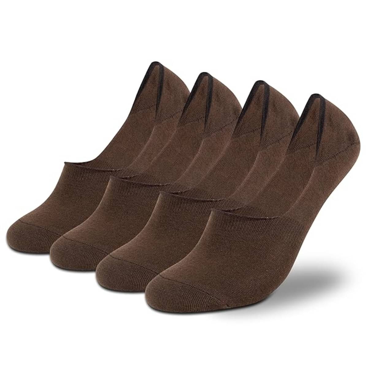 BAYEMA Pack of 4 Men's Terry No Show Socks ( Brown ) BAYEMA Pack of 4 Men's Terry No Show Socks ( Brown )