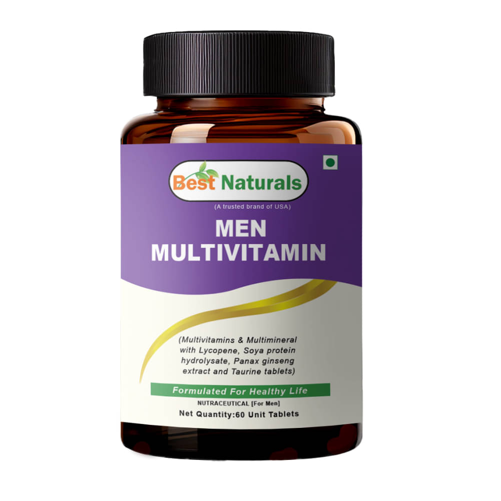     			Best Naturals Multivitamin Tablets For Men sWith Lycopene, Ginseng & Taurine For Energy, Immune Support, Heart Health 60 No.s