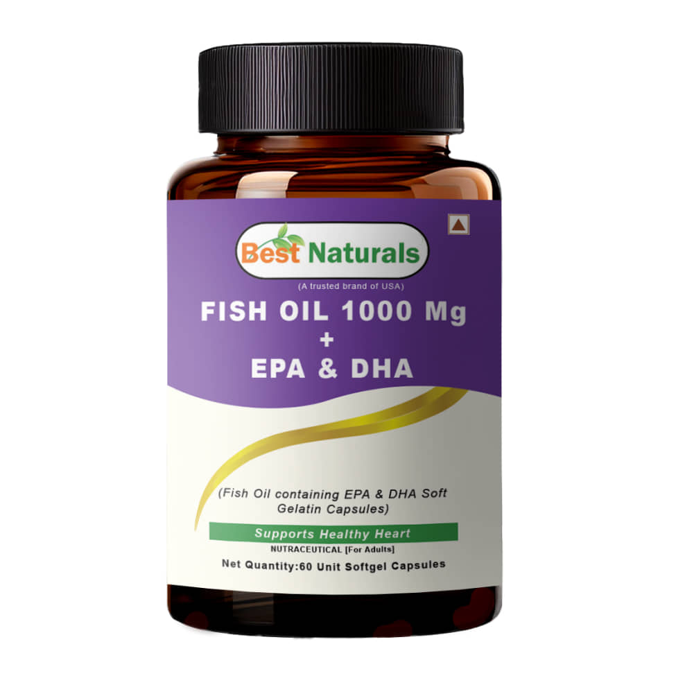 Best Naturals Omega-3 Fish Oil 1000Mg With Epa & Dha Softgels Supports Heart, Brain & Joint Health 60 No.s