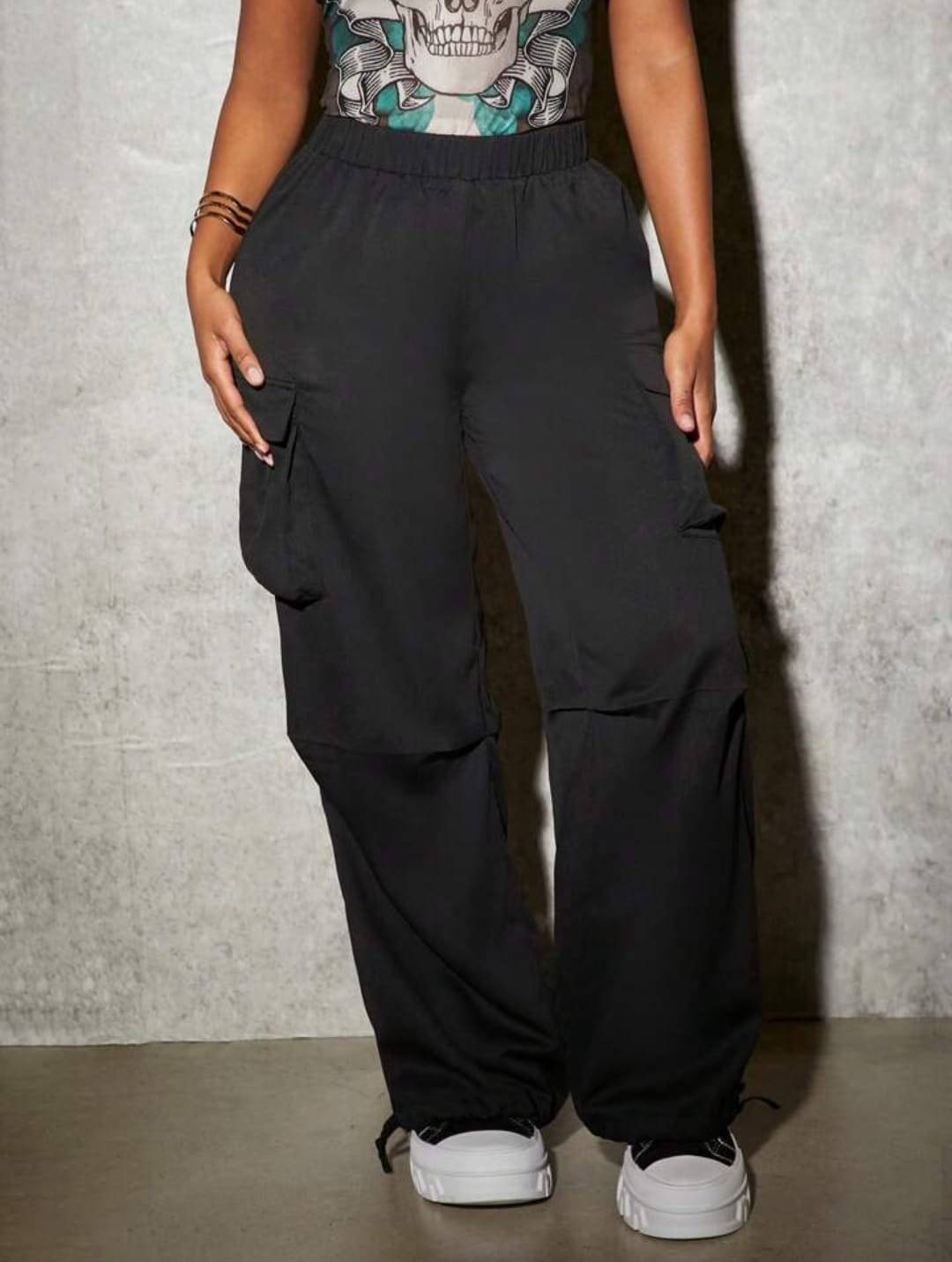     			Broadstar Pack of 1 Polyester Baggy Women's Cargo Pants ( Black )