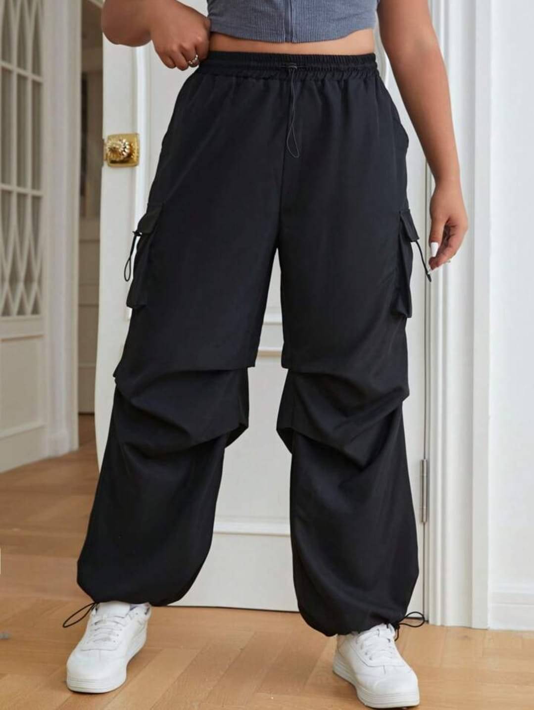     			Broadstar Pack of 1 Polyester Baggy Women's Cargo Pants ( Black )