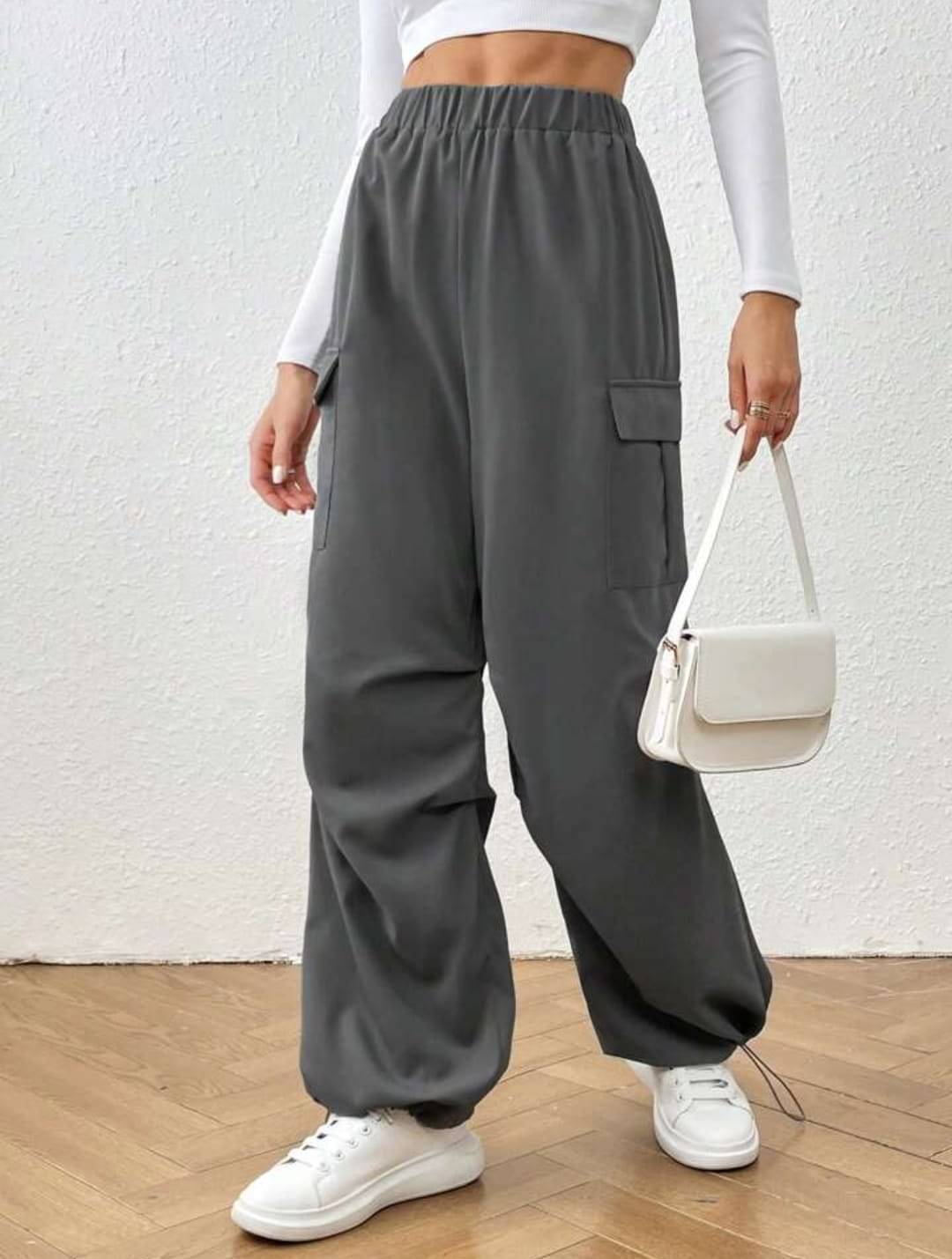     			Broadstar Pack of 1 Polyester Baggy Women's Cargo Pants ( Grey )