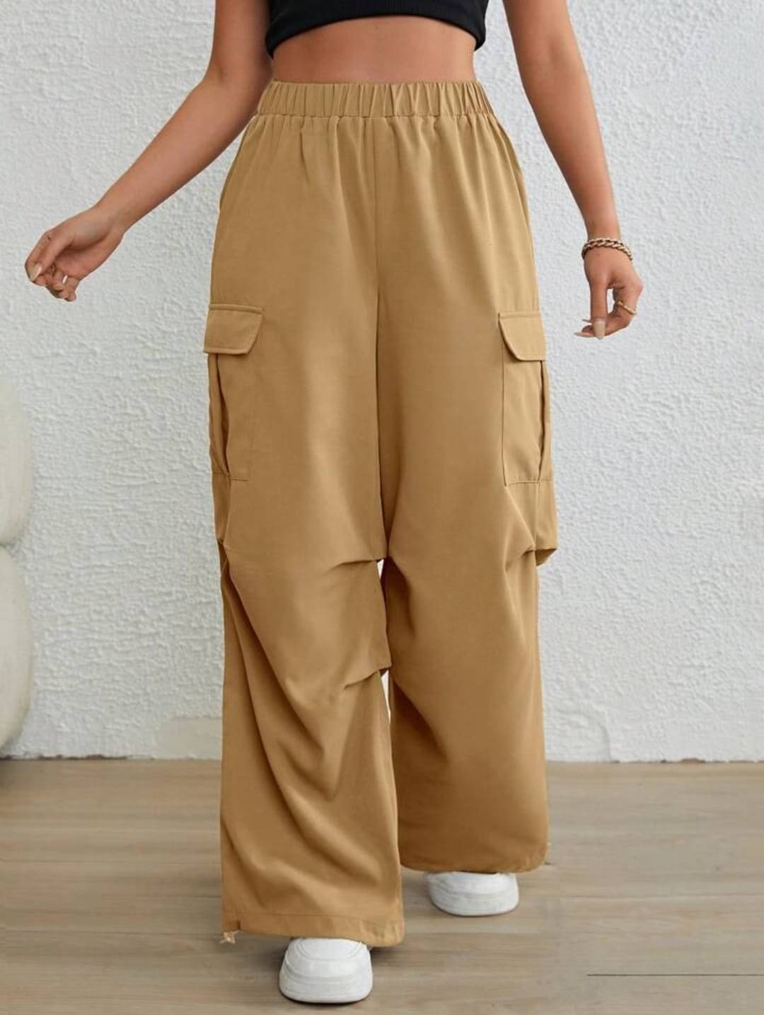     			Broadstar Pack of 1 Polyester Baggy Women's Cargo Pants ( Beige )