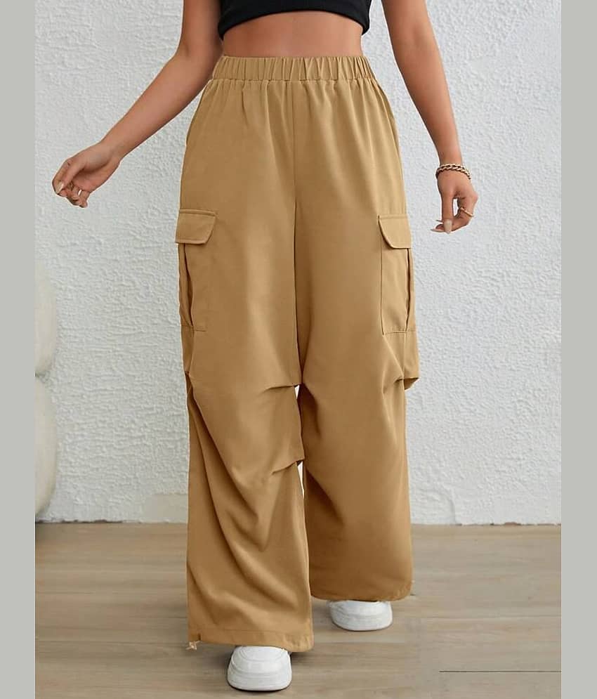 Broadstar Pack of 1 Polyester Baggy Women's Cargo Pants ( Beige ) - Trousers | Buy online on ZillyBuy