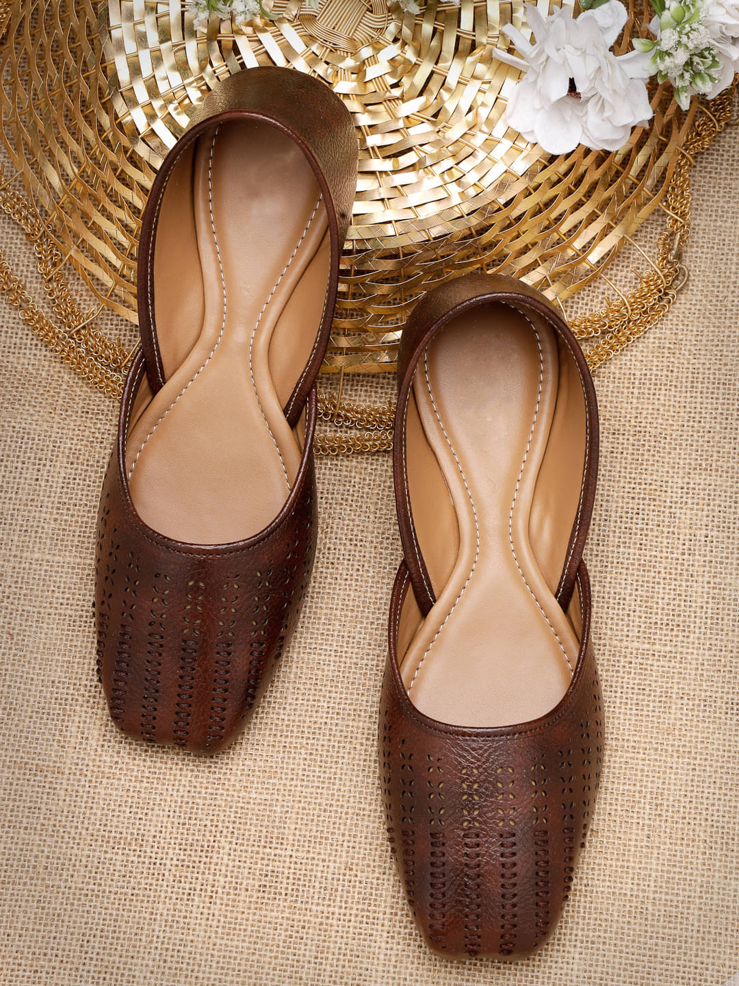 Carrito Brown Women's Ethnic Ballerinas Carrito Brown Women's Ethnic Ballerinas