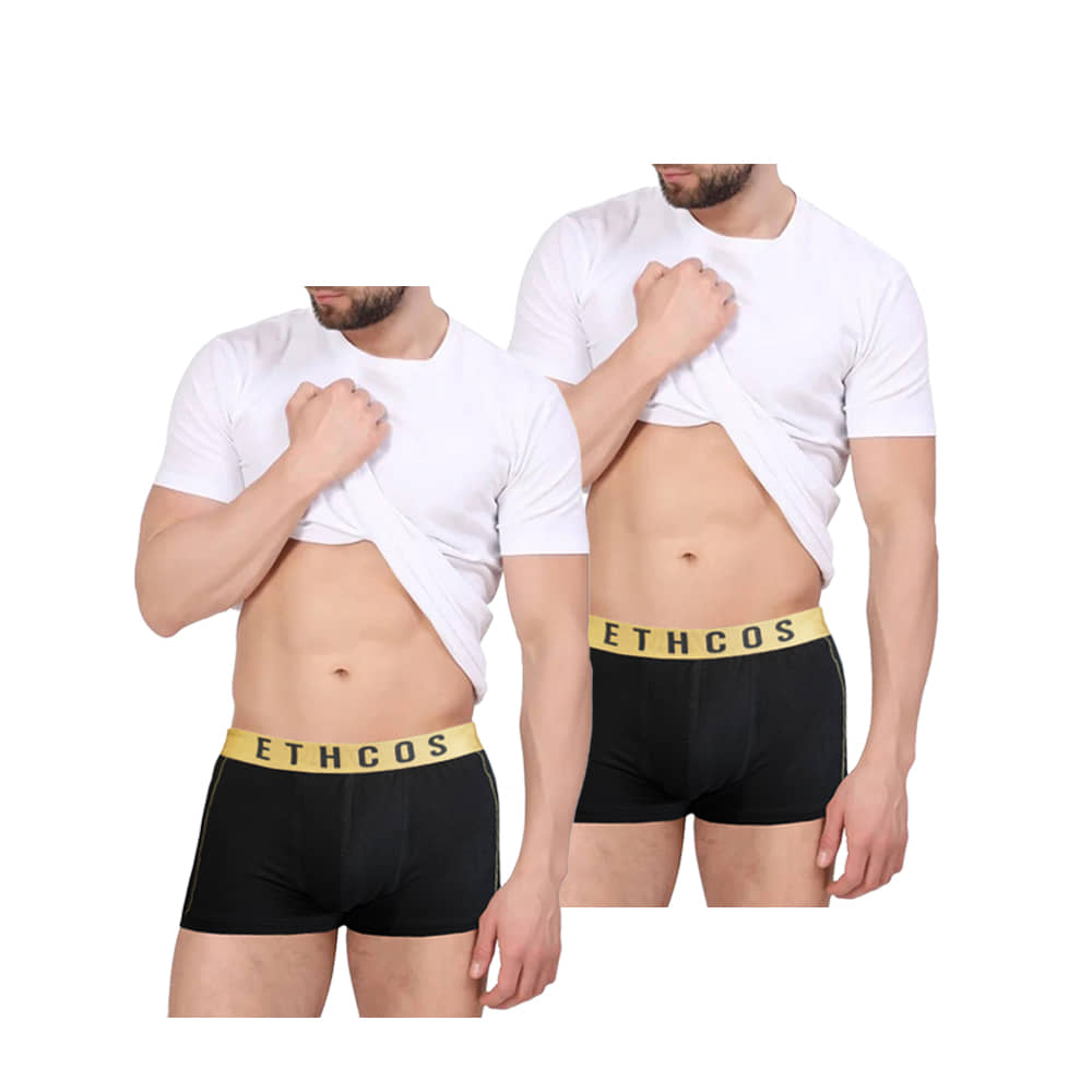 ETHCOS Pack of 2 Modal Trunks For Men's ( Black )