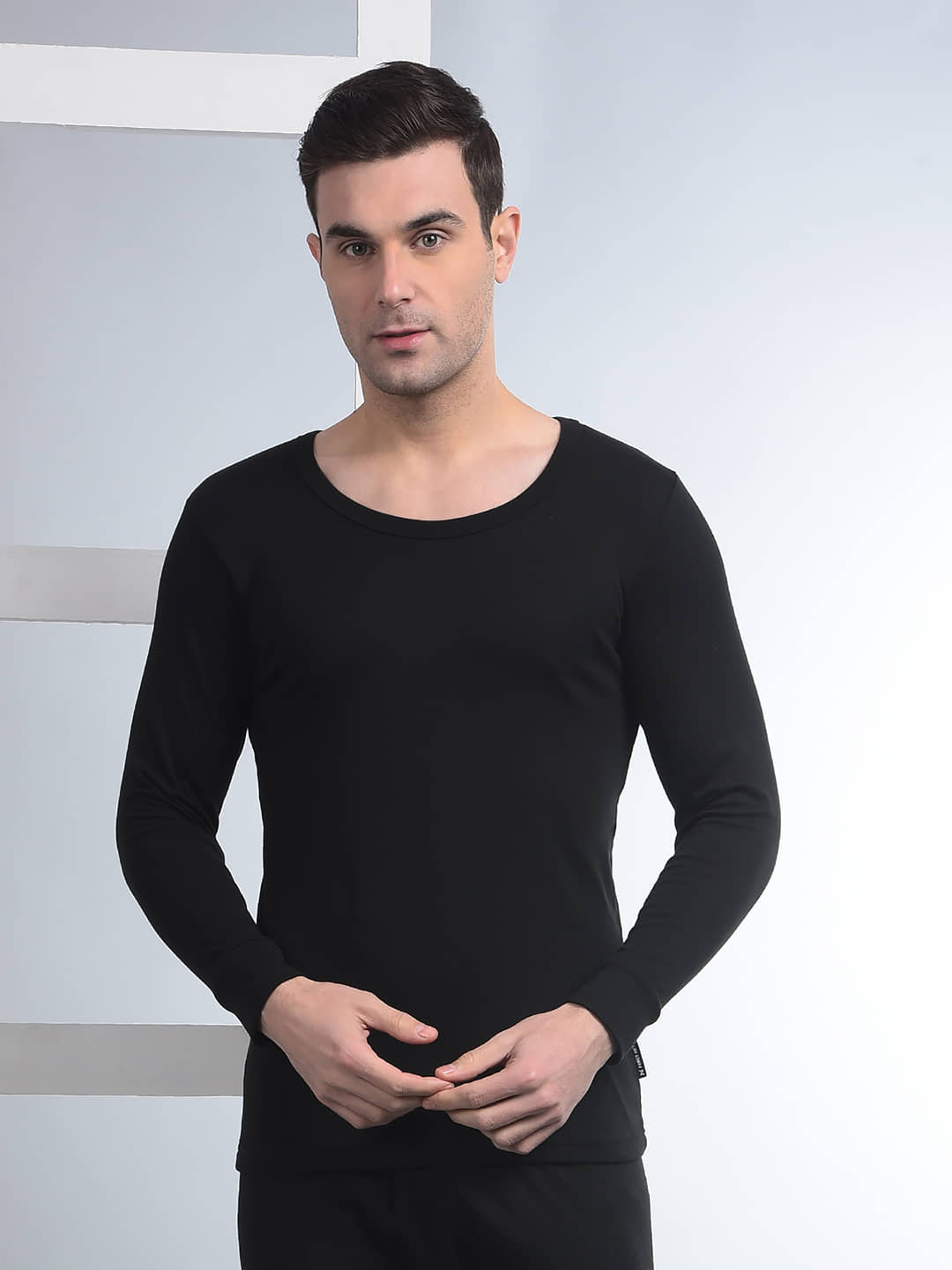 Force NXT Pack of 1 Cotton Blend Thermal Tops For Men's ( Black )