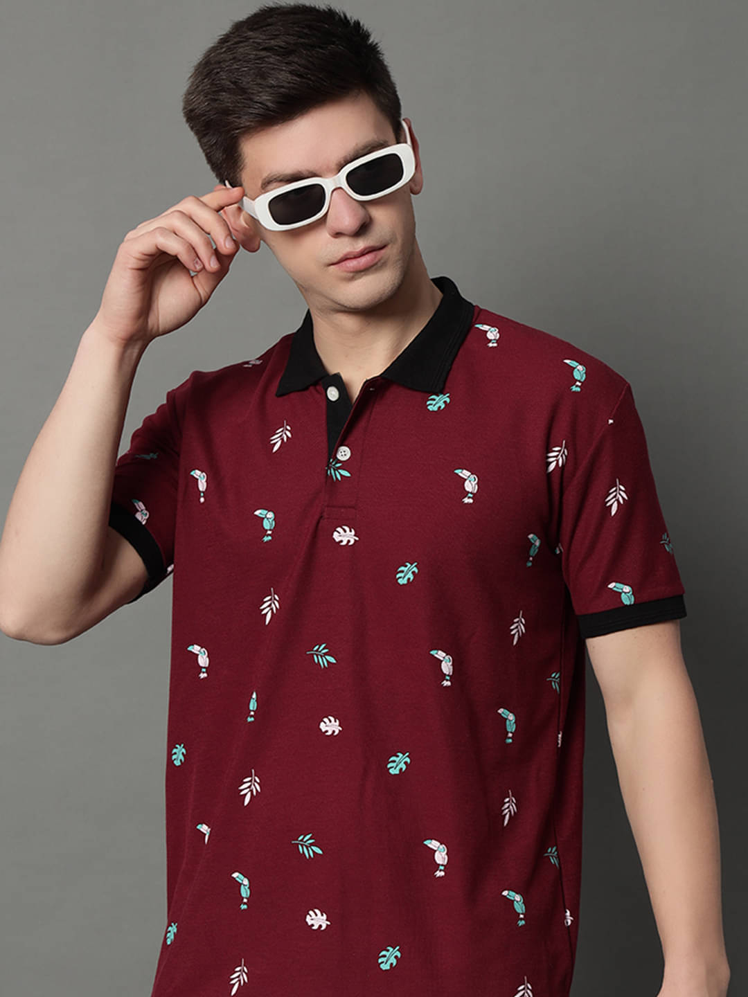 GET GOLF Pack of 1 Cotton Blend Regular Fit Printed Half Sleeves Men's Polo T Shirt ( Maroon ) GET GOLF Pack of 1 Cotton Blend Regular Fit Printed Half Sleeves Men's Polo T Shirt ( Maroon )