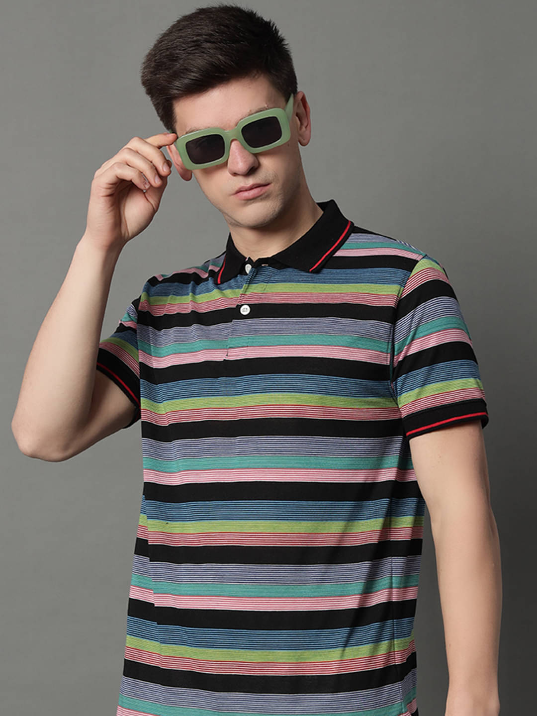 GET GOLF Pack of 1 Cotton Blend Regular Fit Striped Half Sleeves Men's Polo T Shirt ( Blue ) GET GOLF Pack of 1 Cotton Blend Regular Fit Striped Half Sleeves Men's Polo T Shirt ( Blue )
