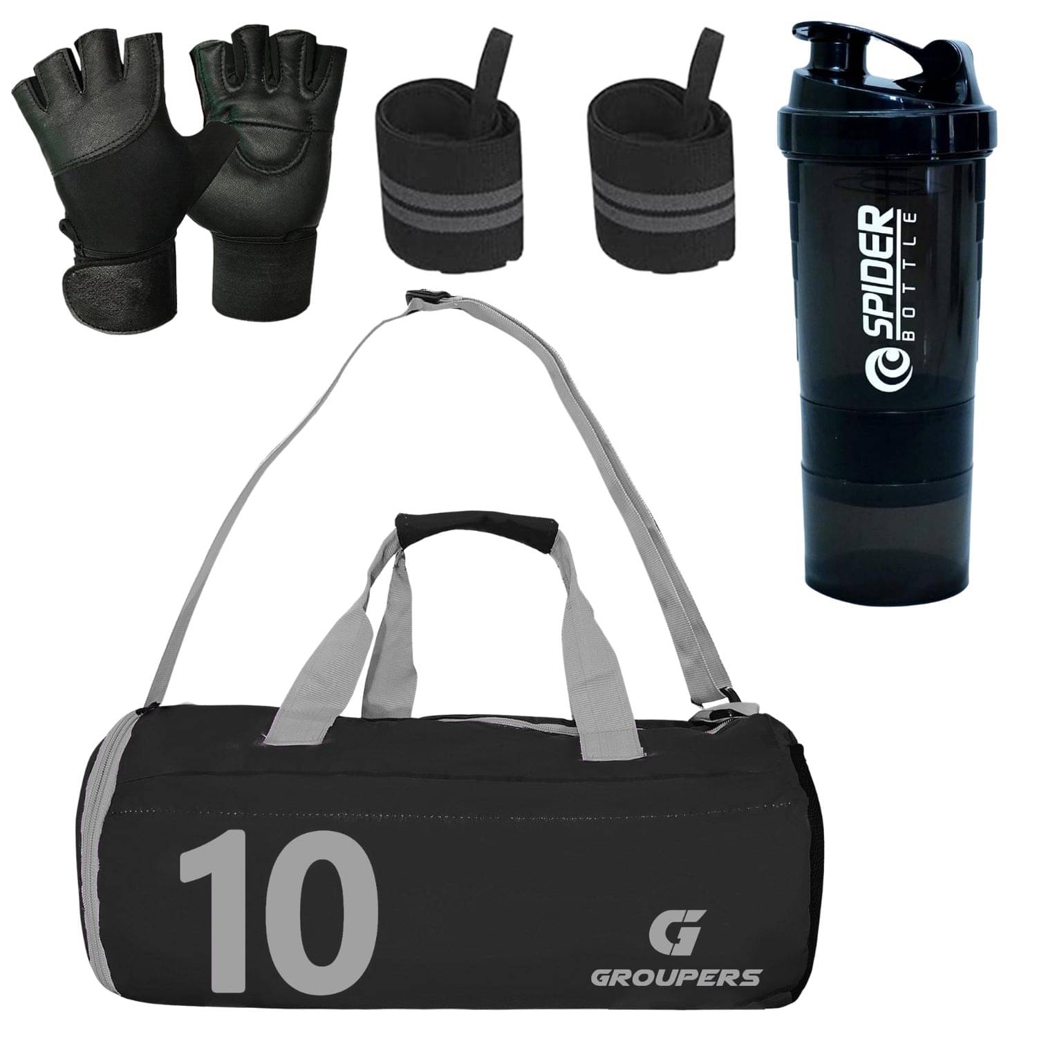     			GROUPERS Polyester BLACK 25 Ltrs Gym Bag