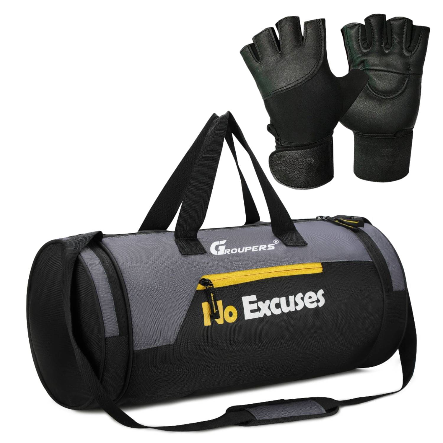     			GROUPERS Polyester BLACK 25 Ltrs Gym Bag
