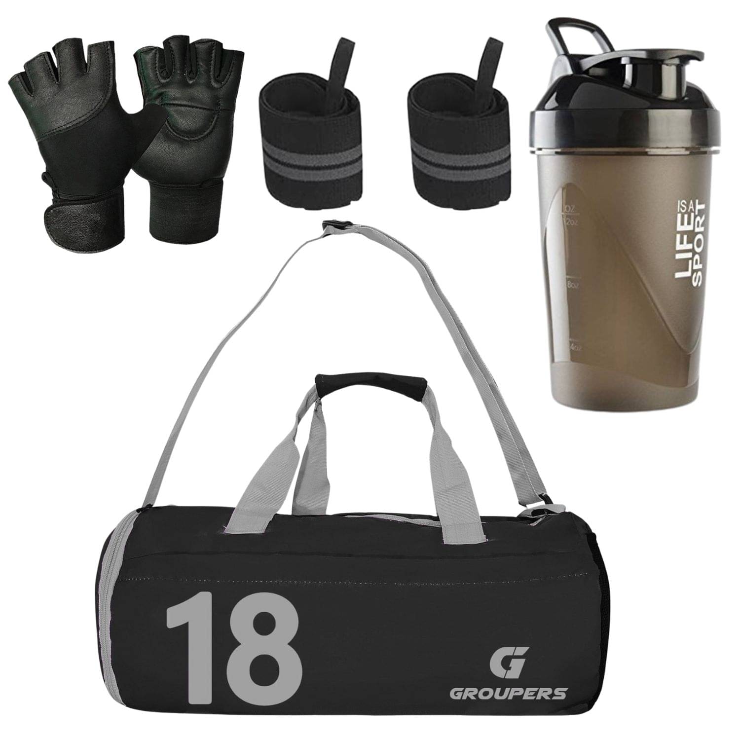     			GROUPERS Polyester BLACK 25 Ltrs Gym Bag
