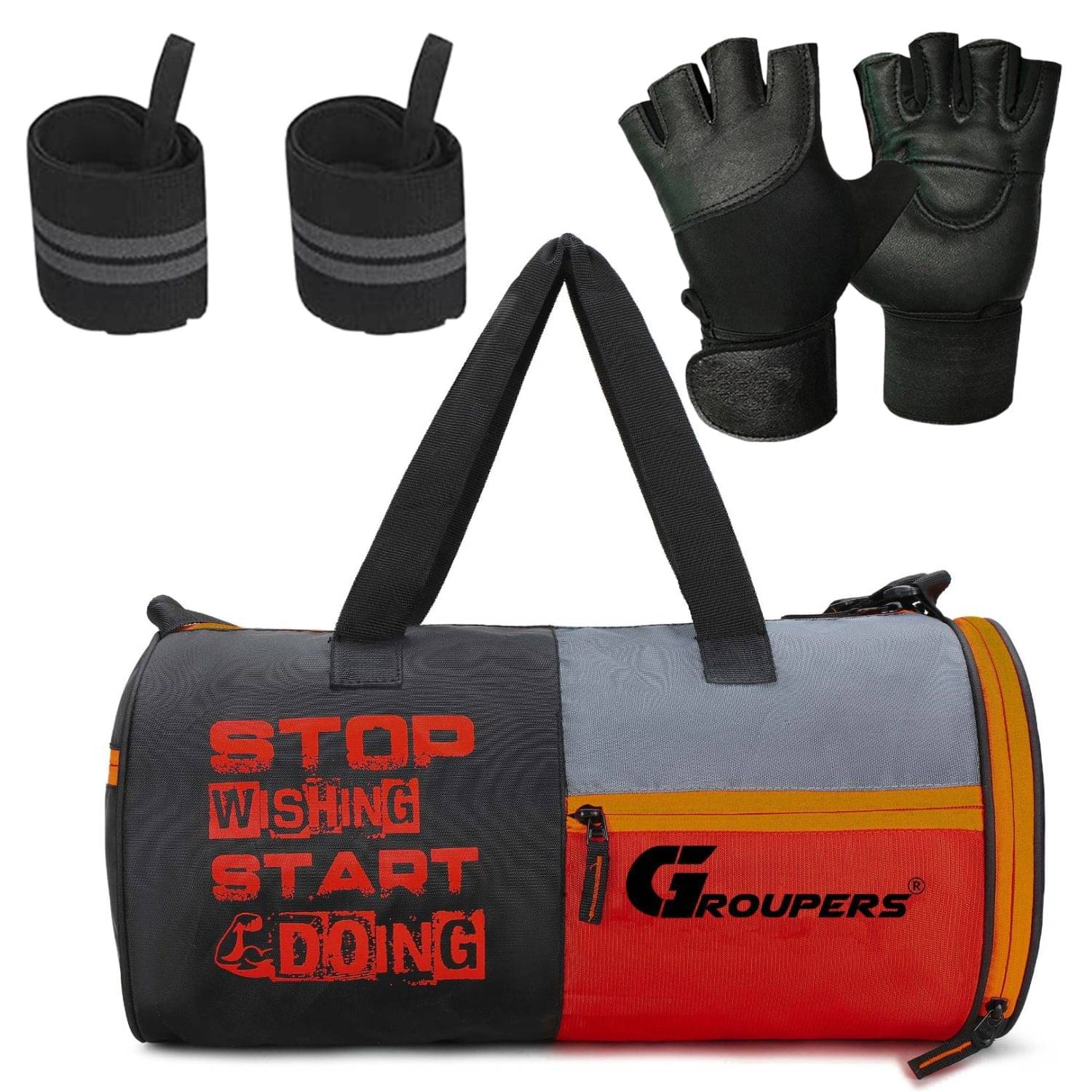     			GROUPERS Polyester BLACK 25 Ltrs Gym Bag