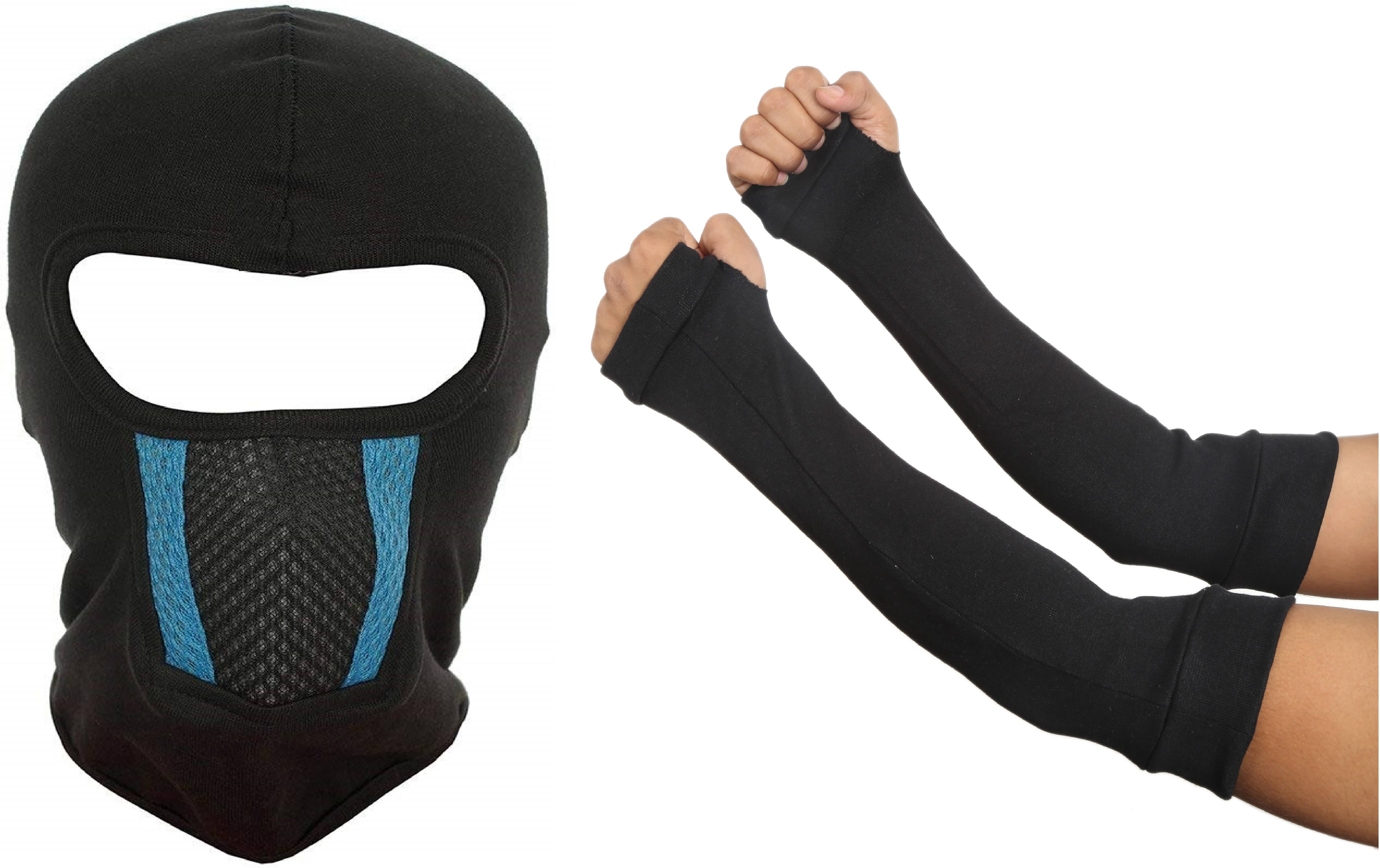     			H-STORE Black Solid Cotton Face Cover