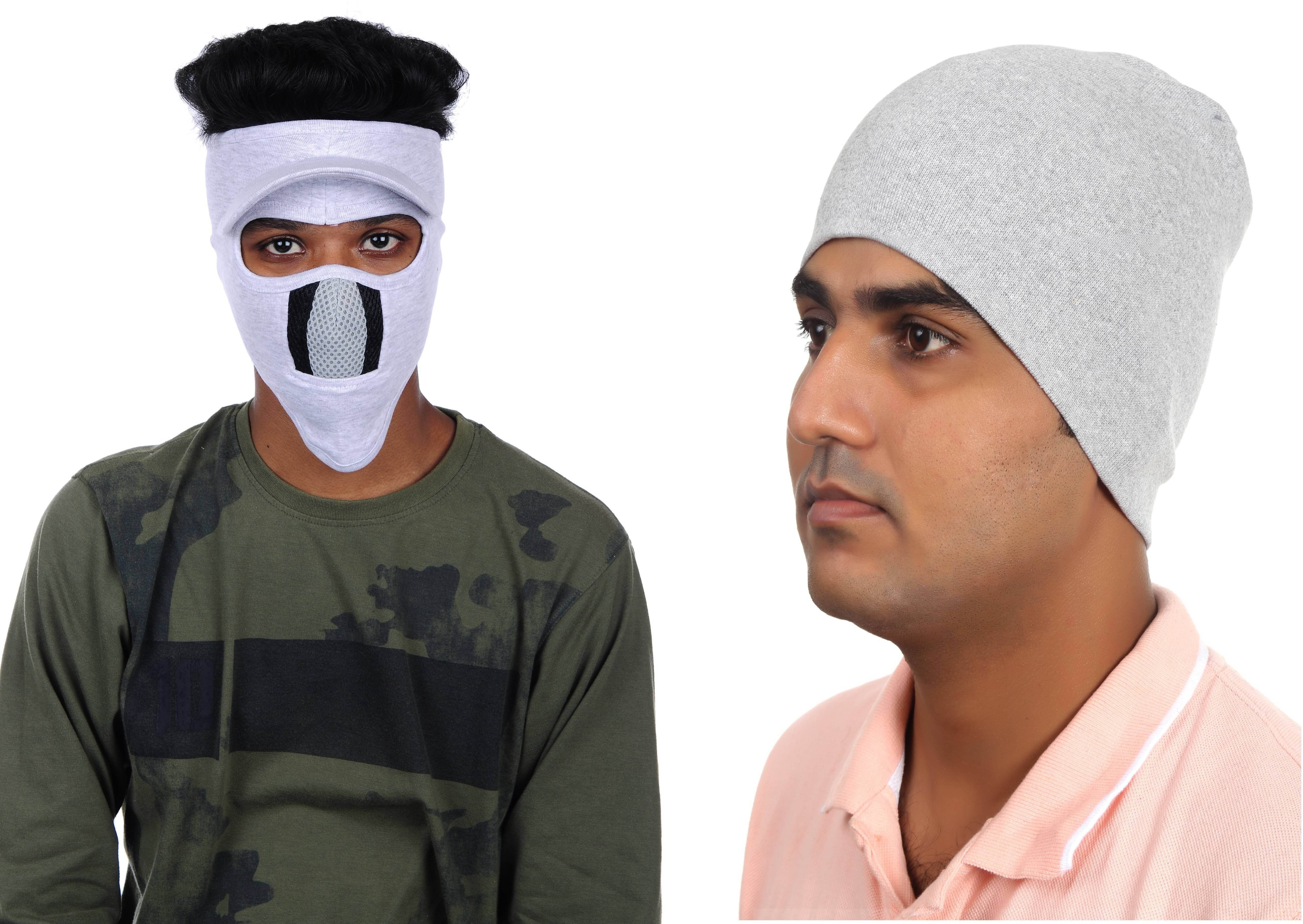     			H-STORE Gray Solid Cotton Face Cover