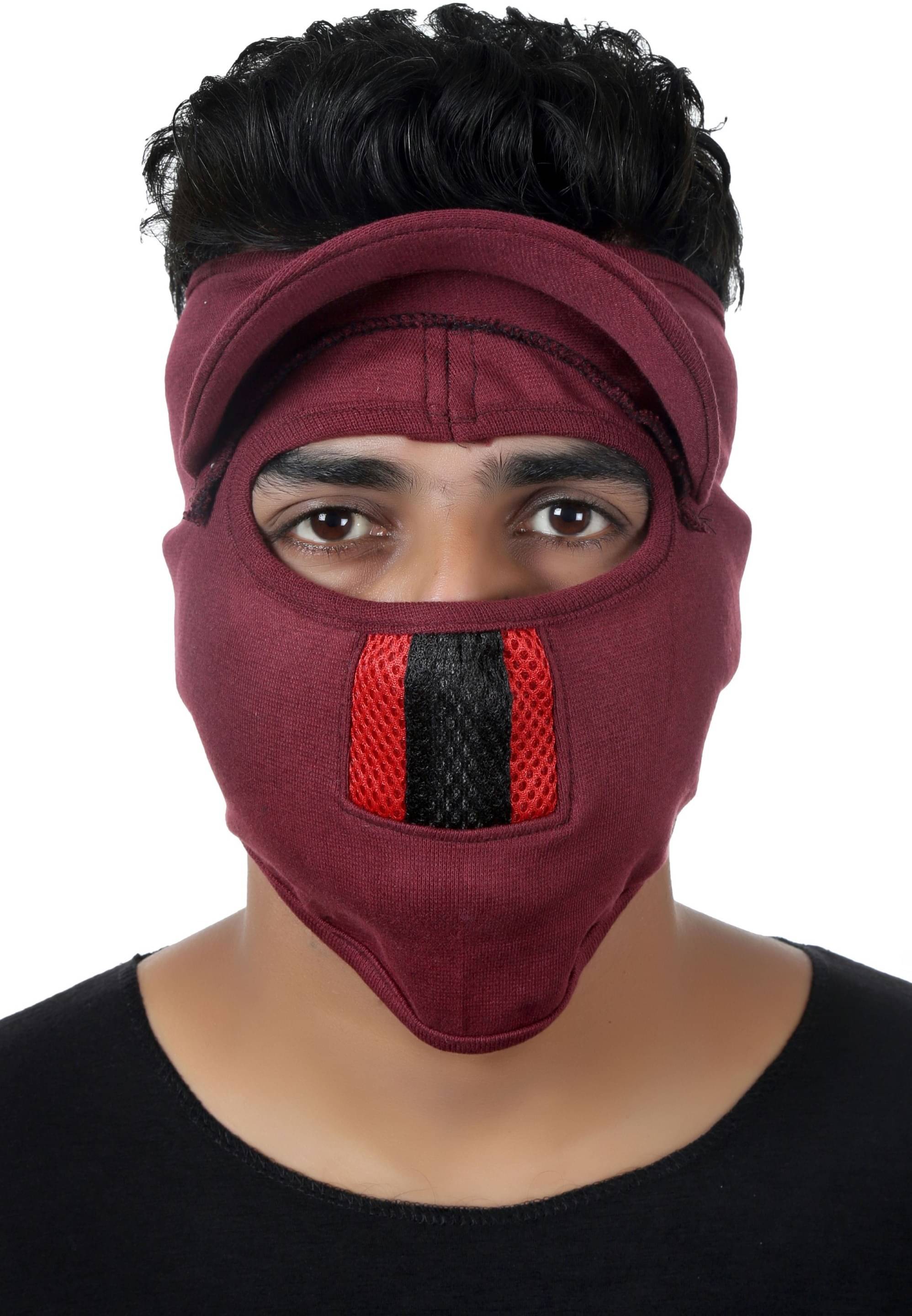 H-STORE Maroon Solid Cotton Face Cover H-STORE Maroon Solid Cotton Face Cover