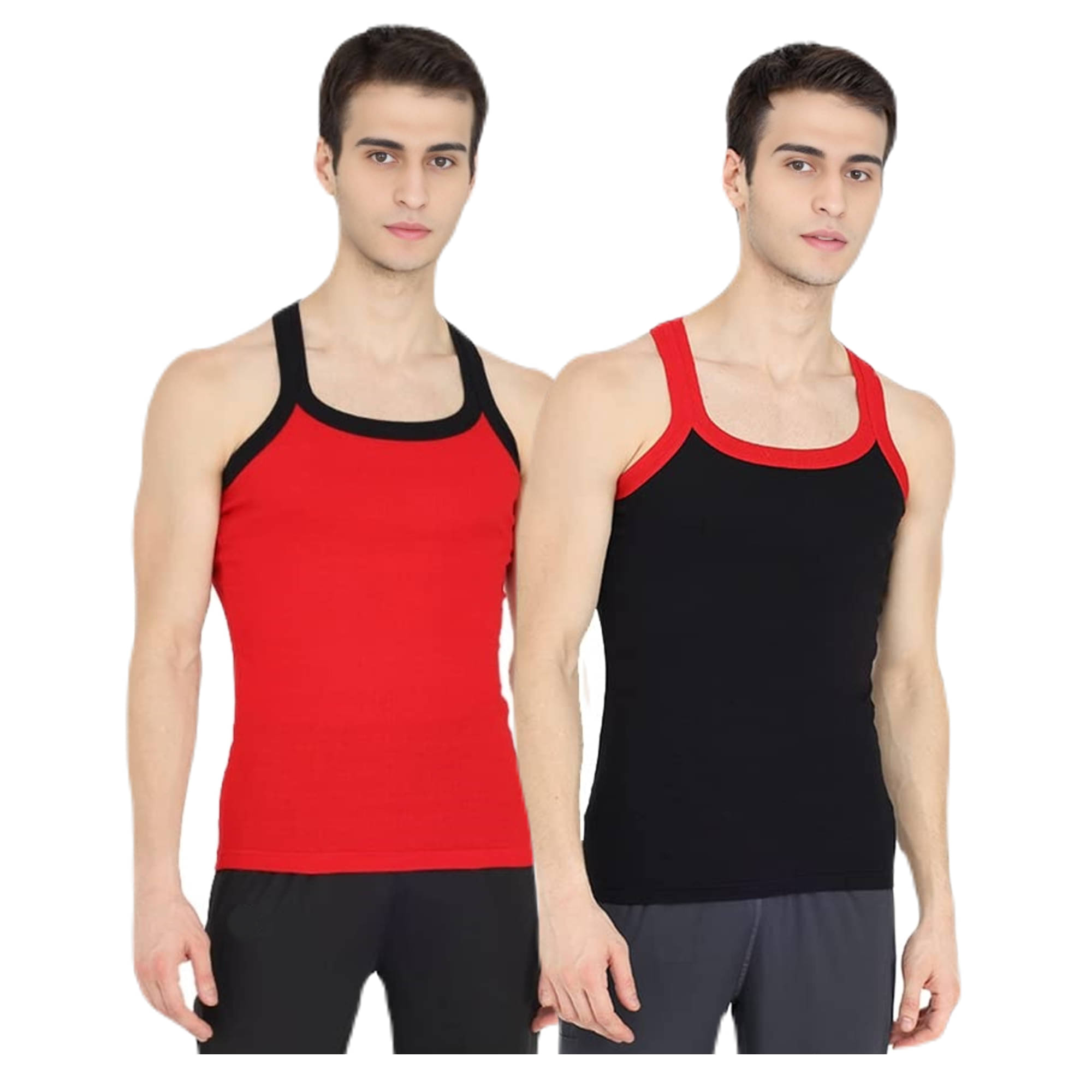     			INNERO Pack of 2 Cotton Gym Vest For Men ( Multicolor )
