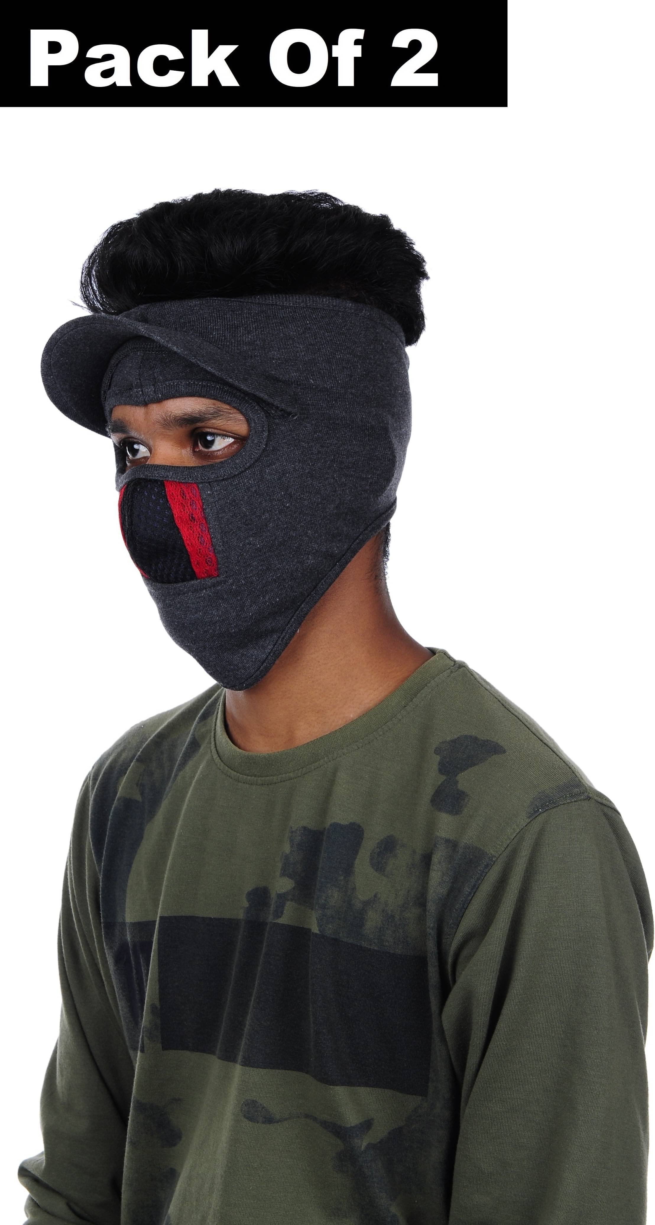     			Im unique Gray Solid Cotton Face Cover