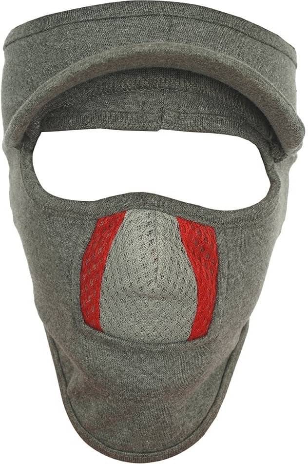     			Im unique Gray Solid Cotton Face Cover