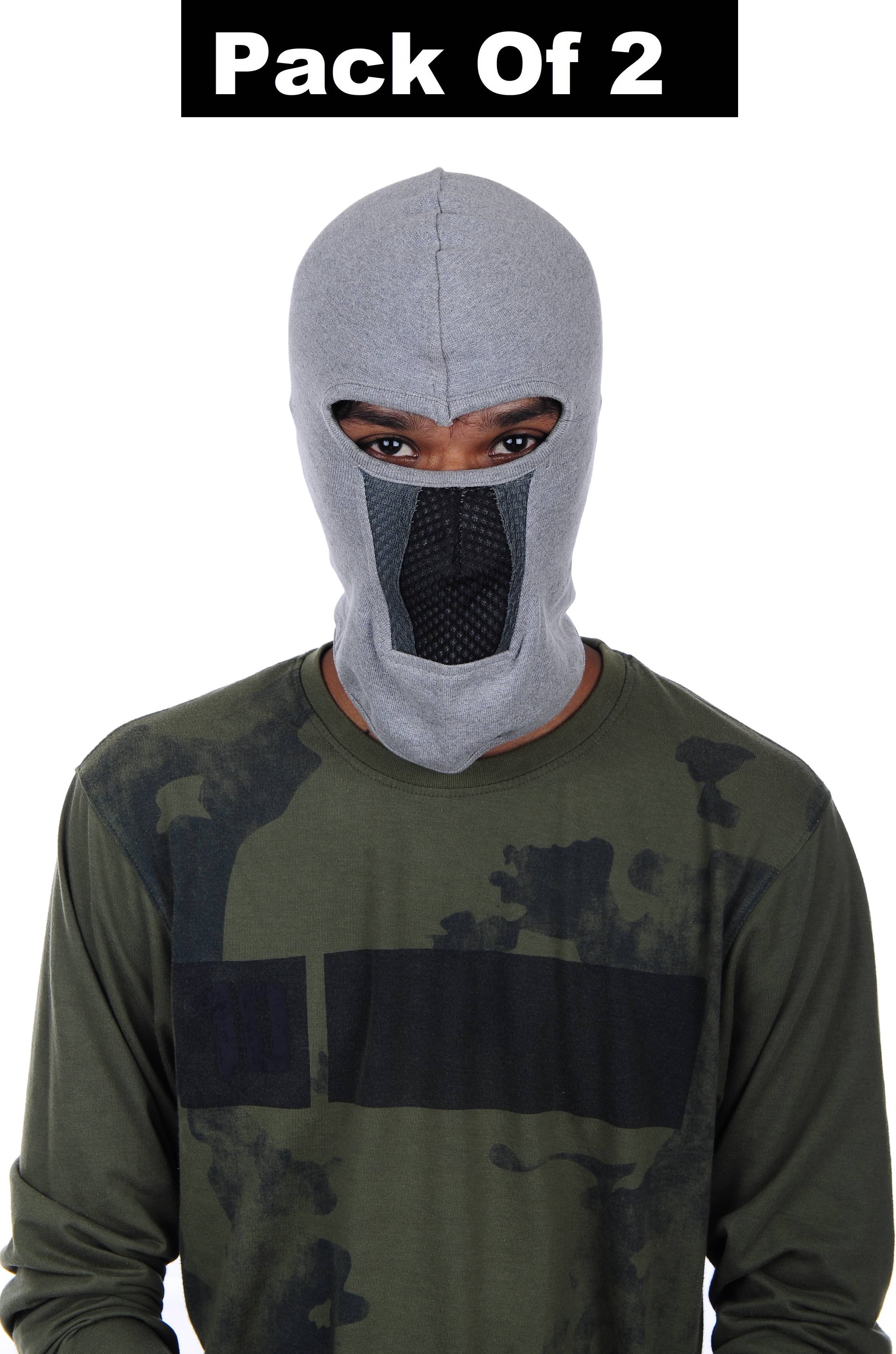     			Im unique Gray Solid Cotton Face Cover
