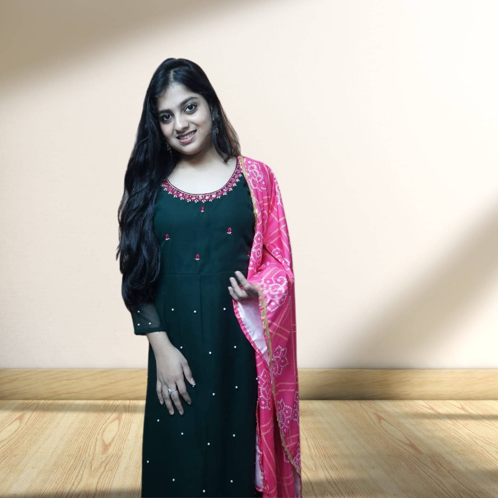 Kaash Cotton Blend Printed Kurti With Salwar Women's Stitched Salwar Suit - Green ( Pack of 1 ) Kaash Cotton Blend Printed Kurti With Salwar Women's Stitched Salwar Suit - Green ( Pack of 1 )
