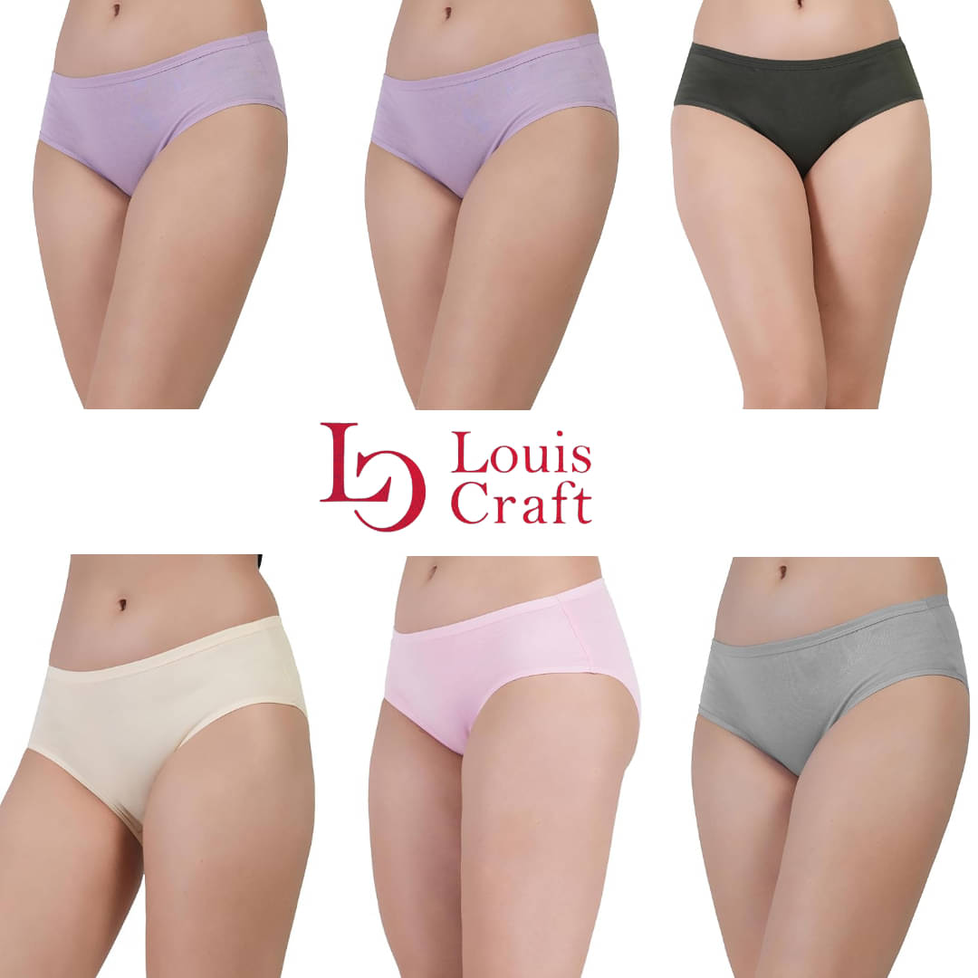 Louis Craft Pack of 6 Cotton Lycra Hipster For Women ( Multicolor12 ) Louis Craft Pack of 6 Cotton Lycra Hipster For Women ( Multicolor12 )