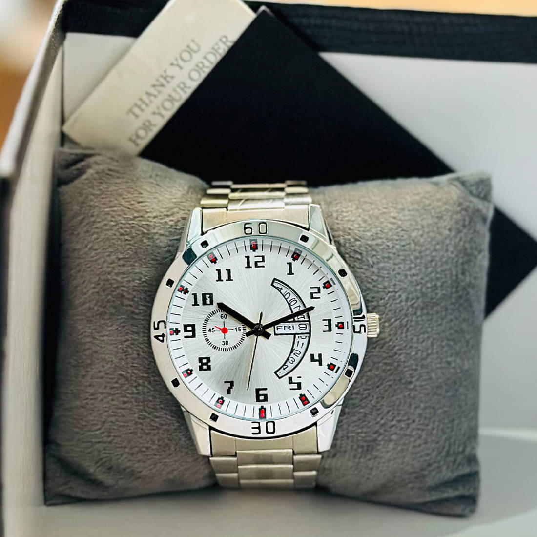     			MARKRIN Silver Stainless Steel Analog Men's Watch