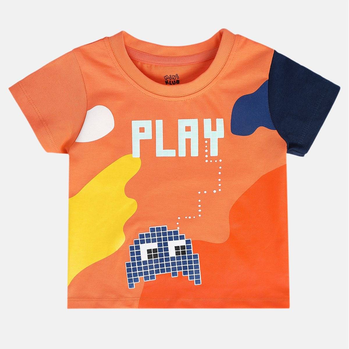     			MINI KLUB Pack of 1 Baby Boys Cotton T-Shirt ( Orange )