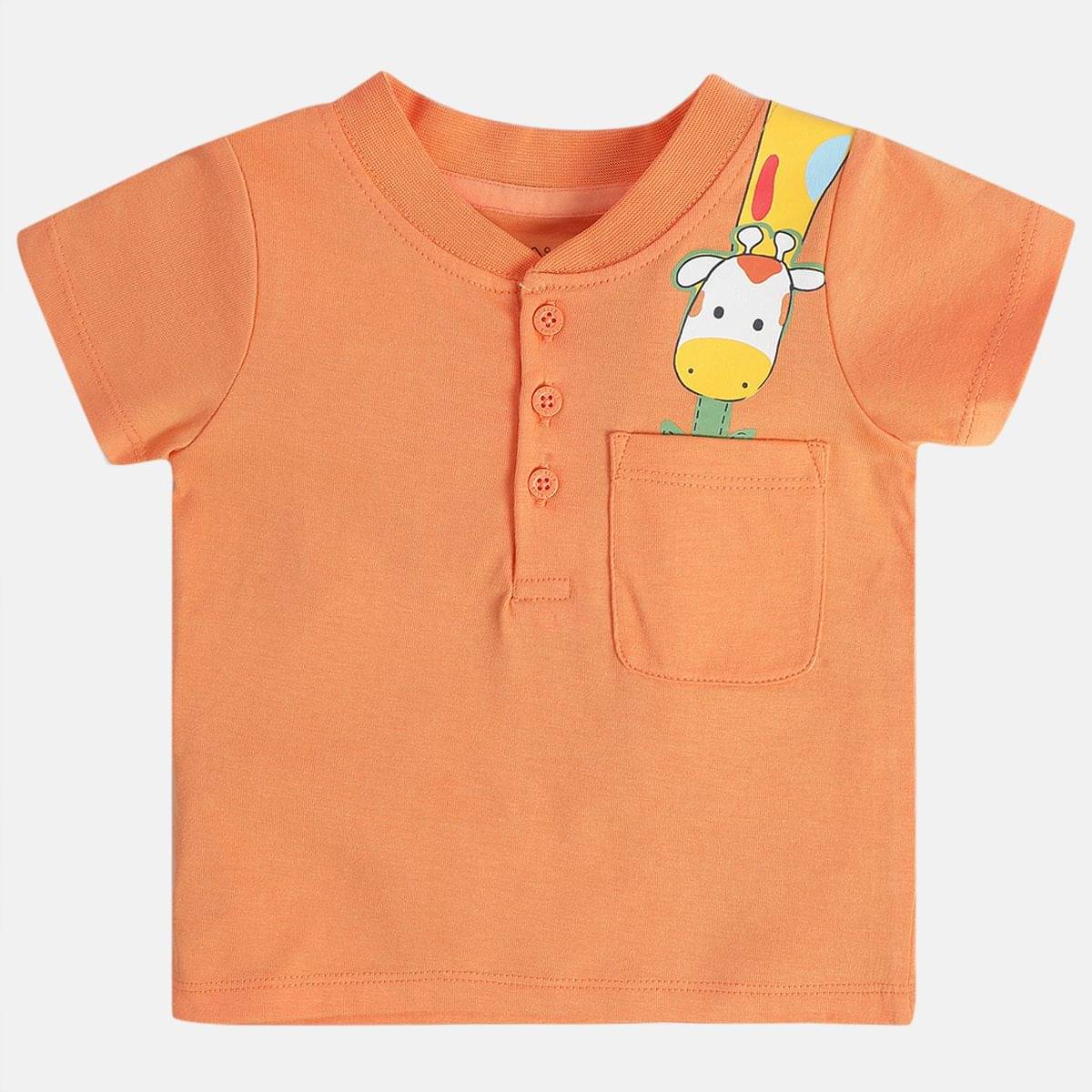     			MINI KLUB Pack of 1 Baby Boys Cotton T-Shirt ( Orange )