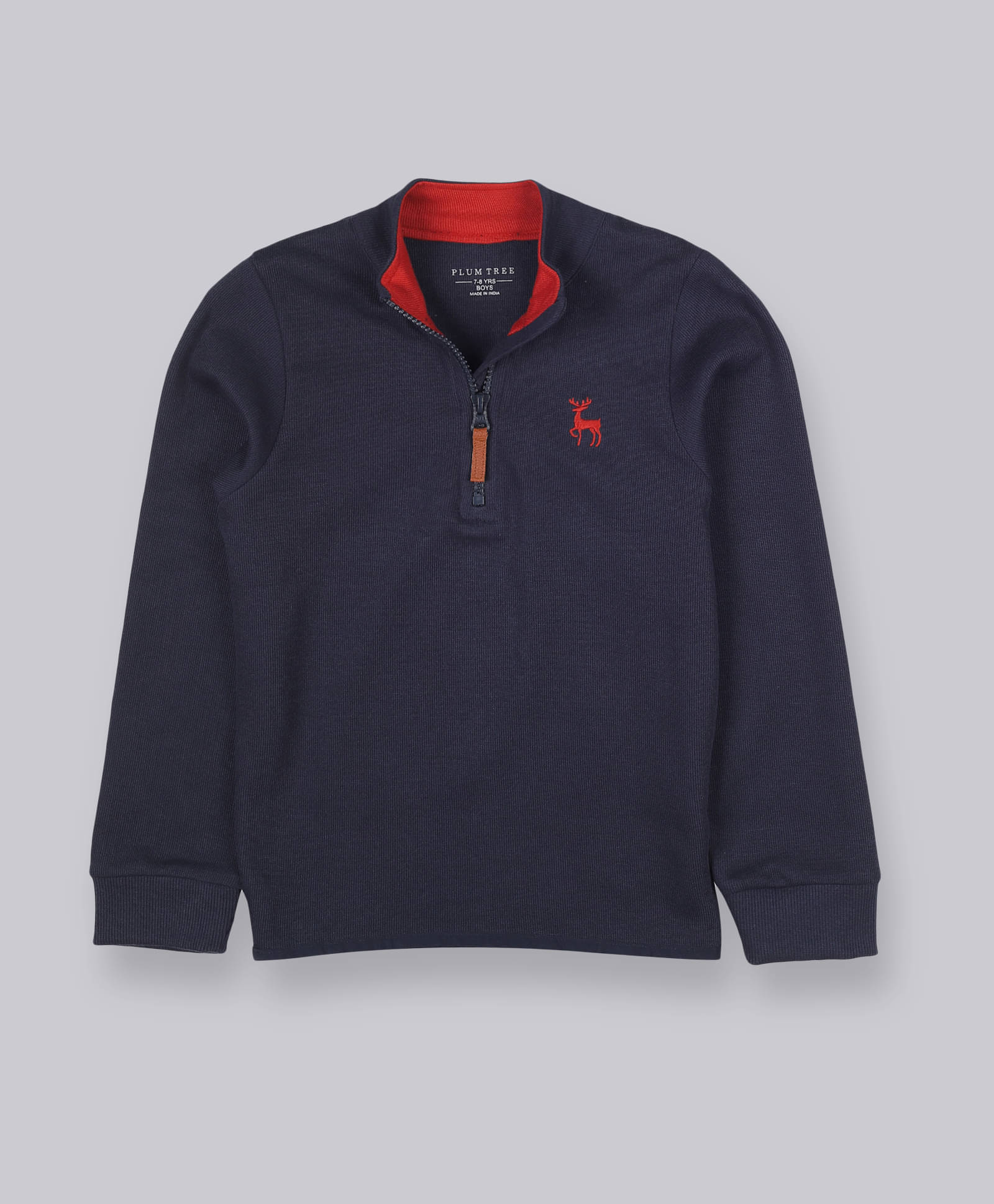     			PLUM TREE Pack of 1 Boys Cotton Sweatshirt ( Navy )