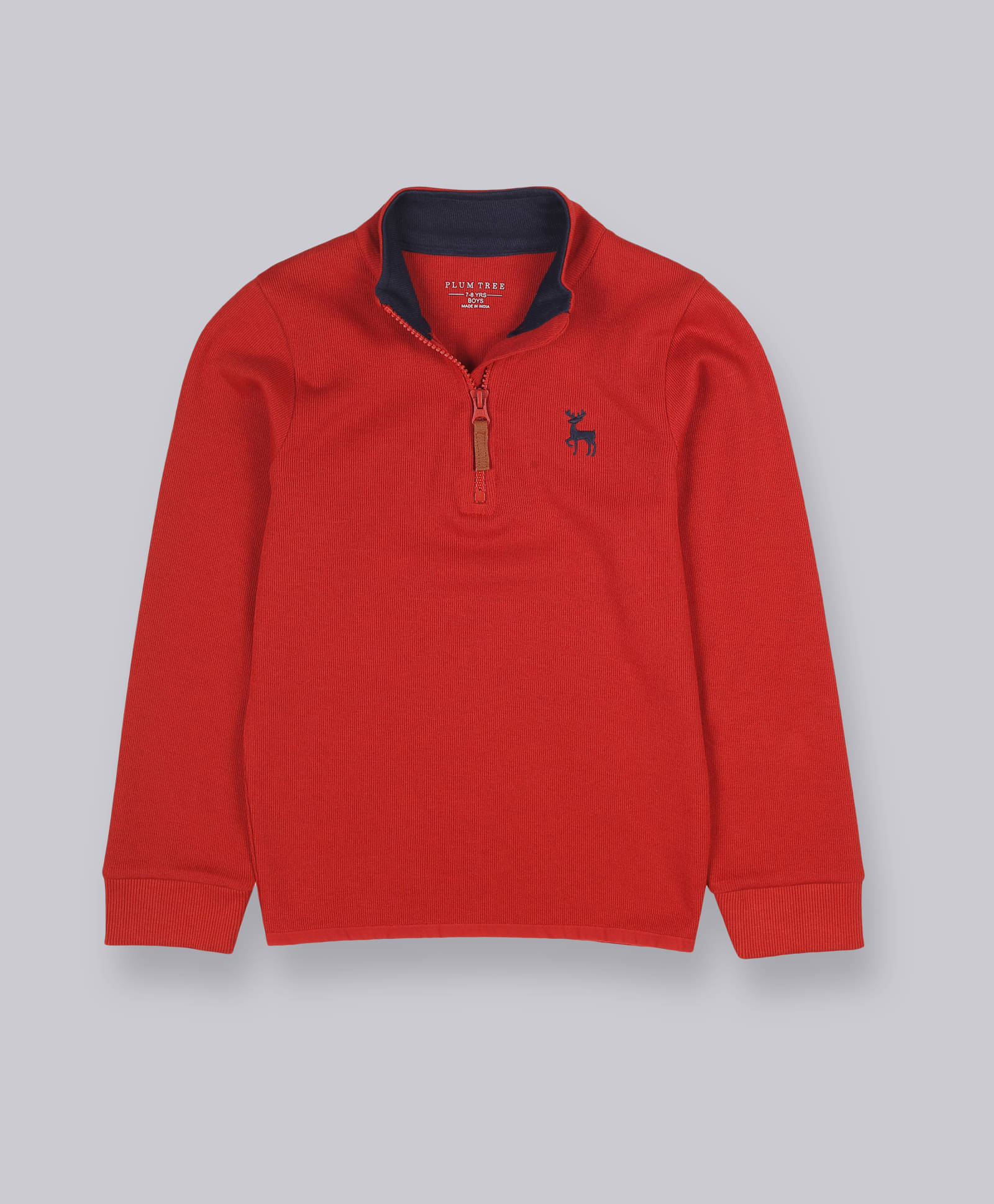     			PLUM TREE Pack of 1 Boys Cotton Sweatshirt ( Orange )