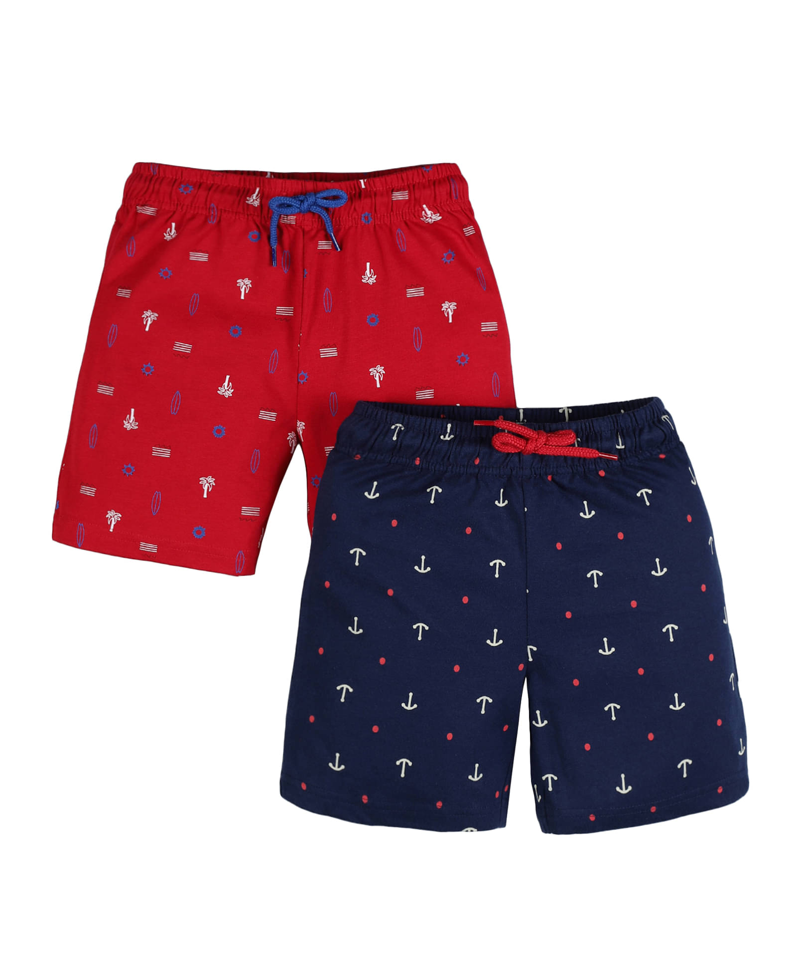     			PLUM TREE Pack of 2 Cotton Shorts For Boys ( Navy )
