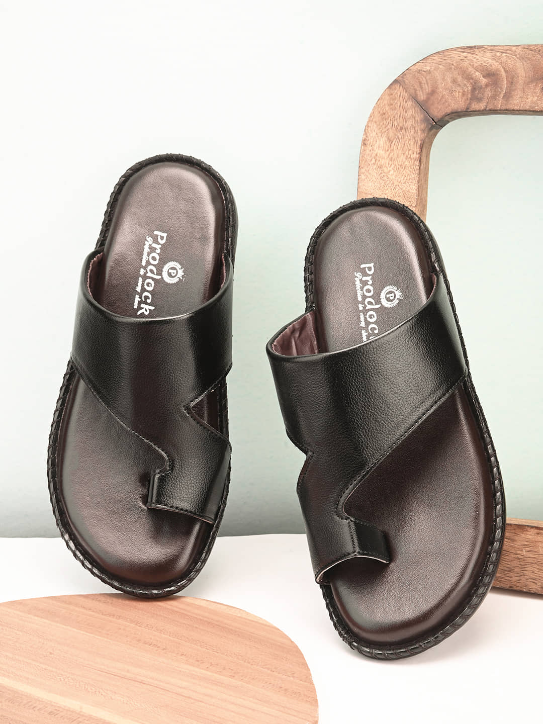 Men Slippers Solethreads Sandals Solethreads Black Slippers